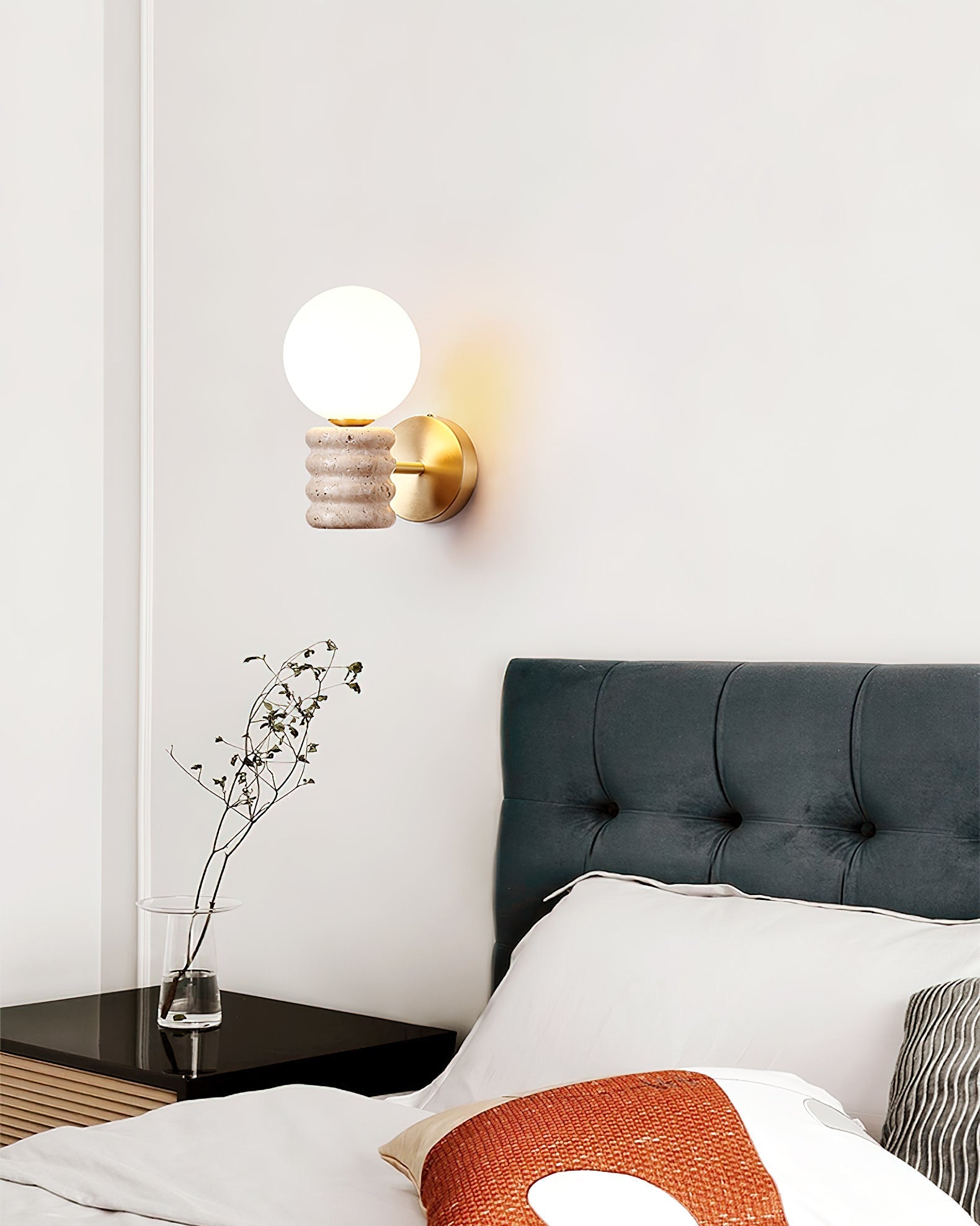 Zevelara Stacked Travertine Wall Light-Neutral Decor