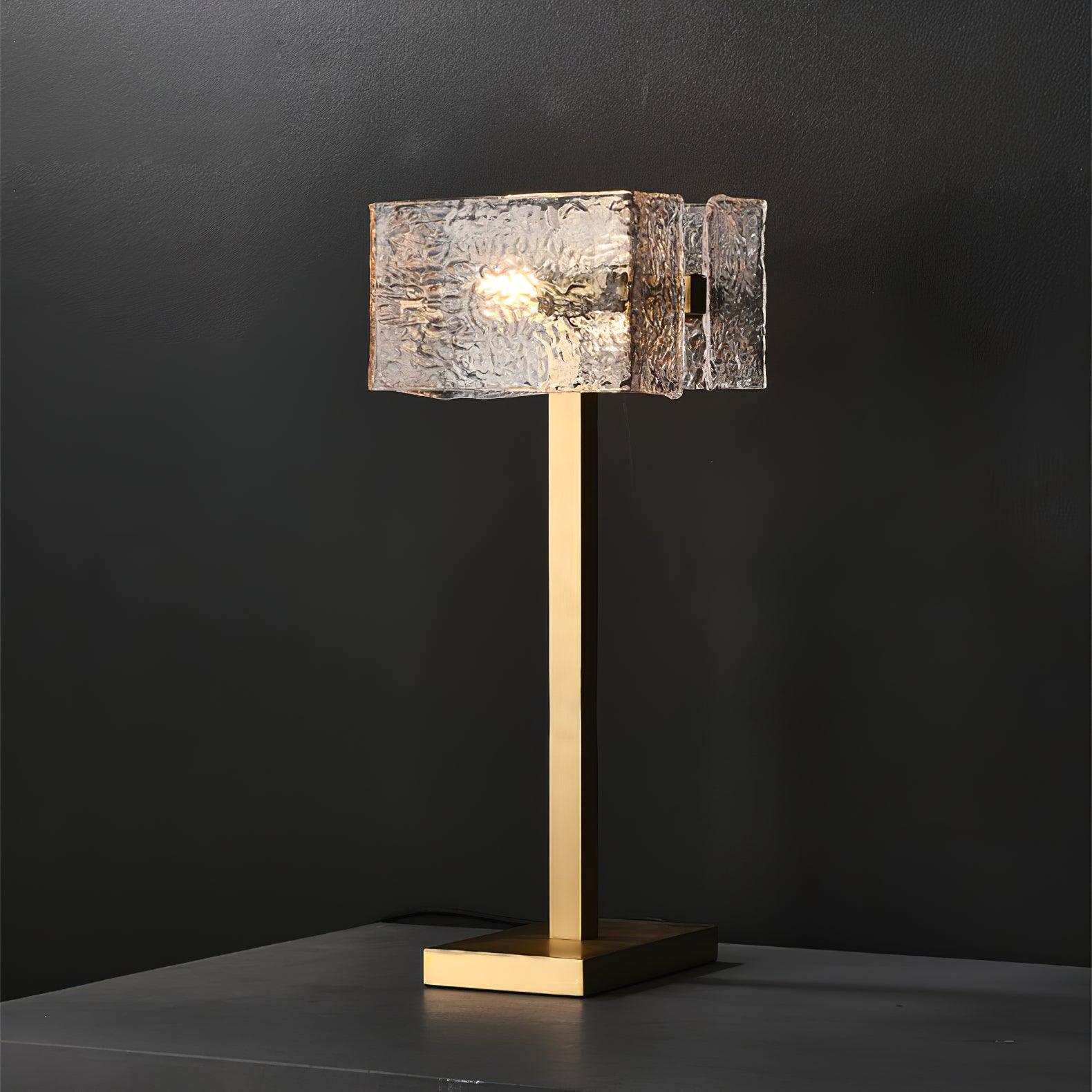Blyn Brass Glass Artistic Table Lamp-Neutral Decor