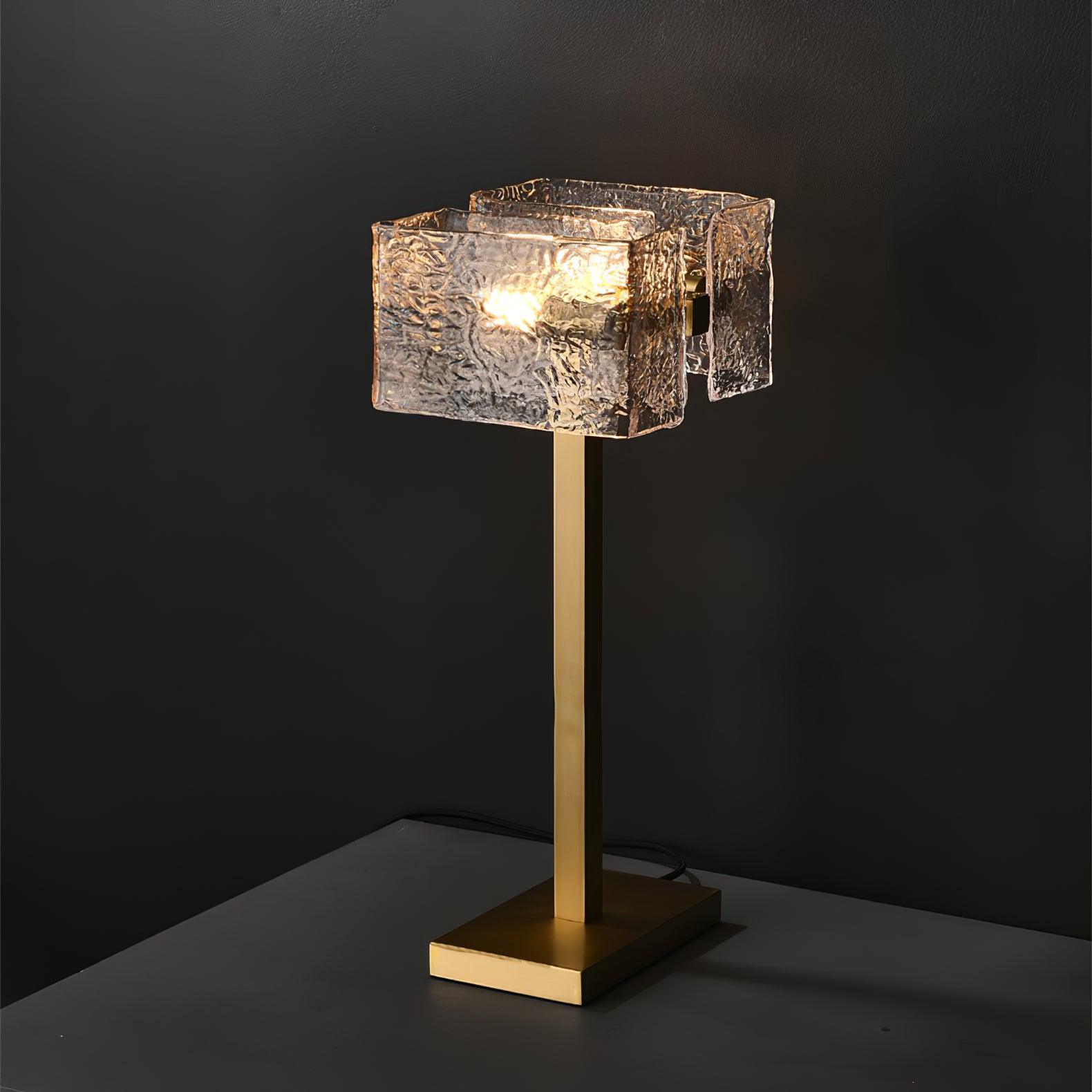 Blyn Brass Glass Artistic Table Lamp-Neutral Decor