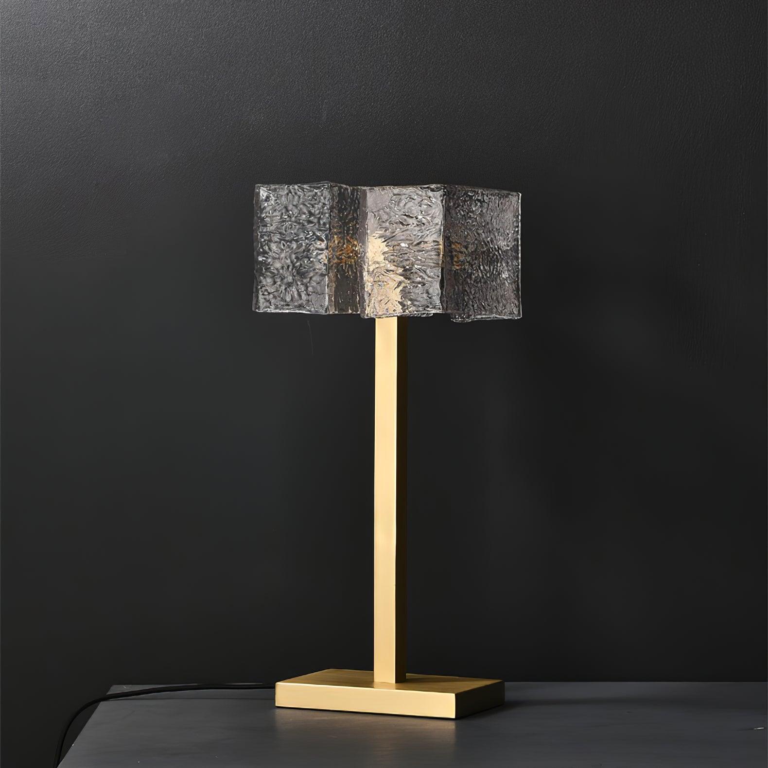 Blyn Brass Glass Artistic Table Lamp-Neutral Decor
