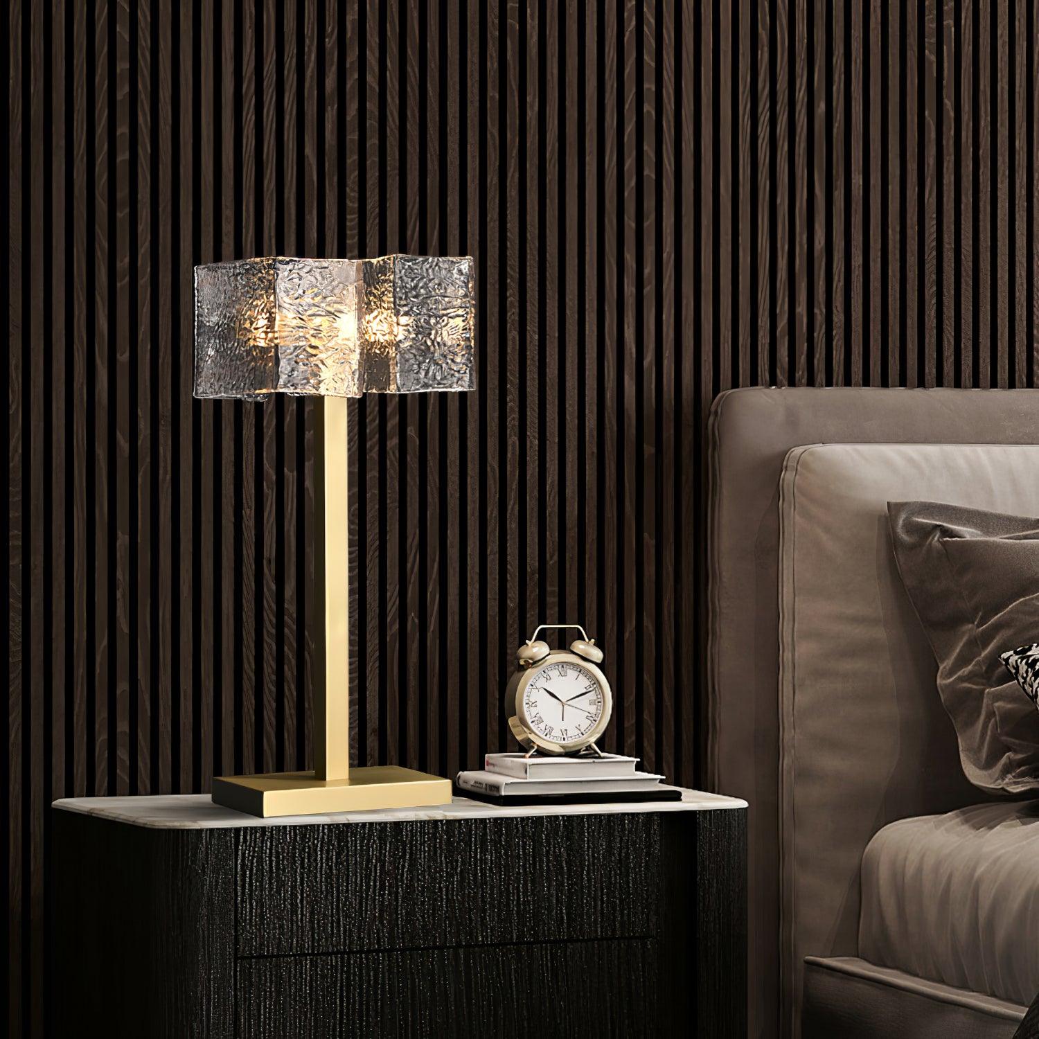 Blyn Brass Glass Artistic Table Lamp-Neutral Decor