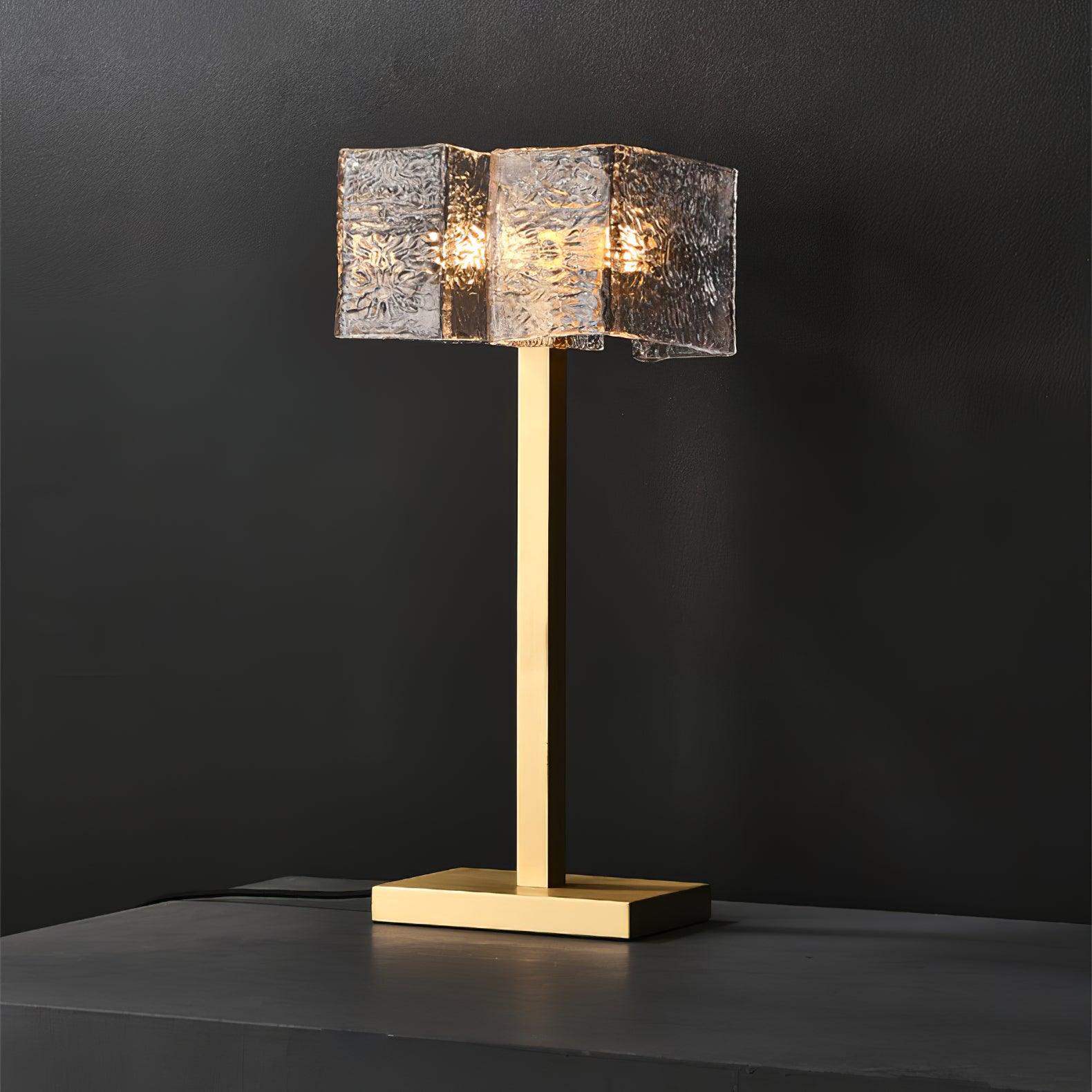 Blyn Brass Glass Artistic Table Lamp-Neutral Decor