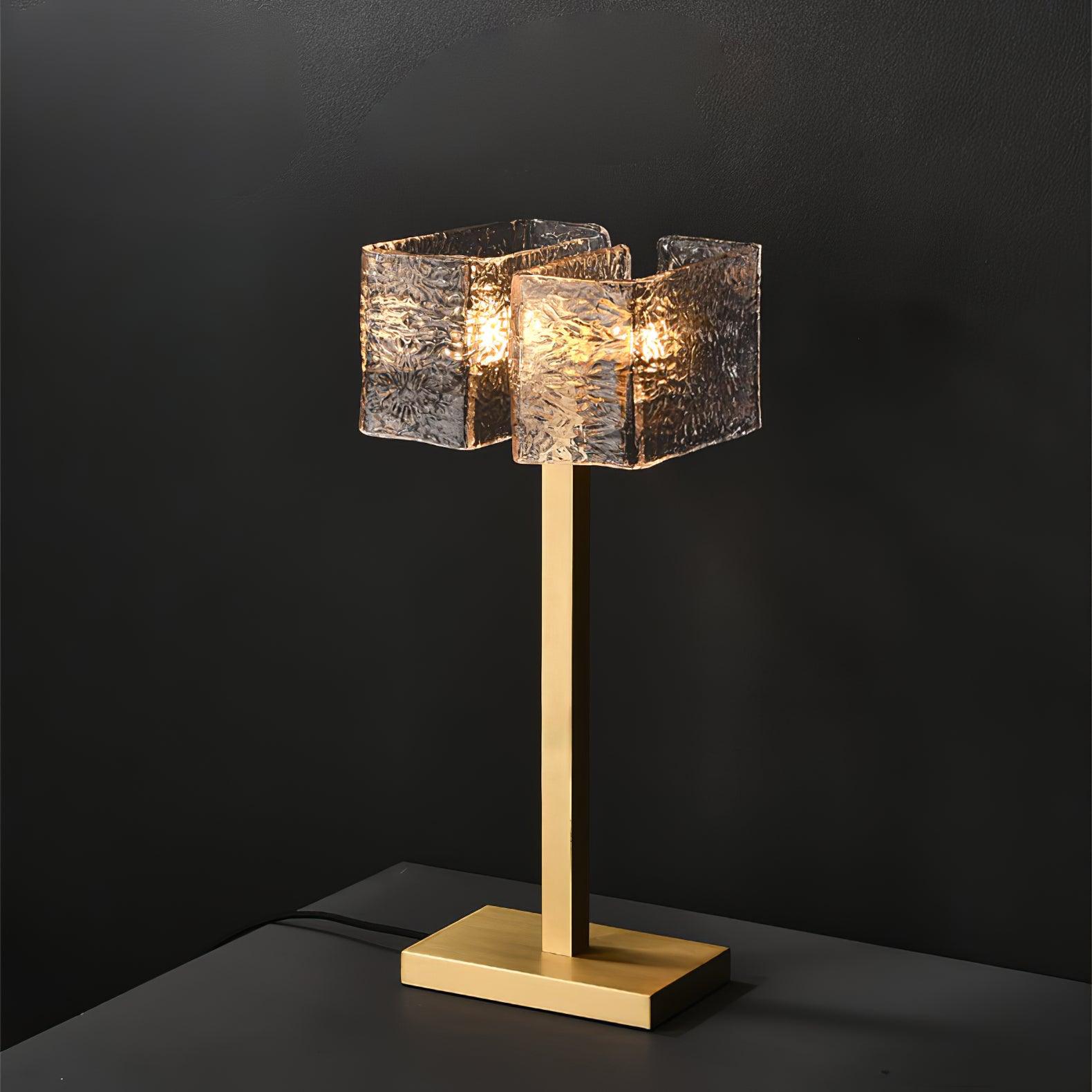 Blyn Brass Glass Artistic Table Lamp-Neutral Decor