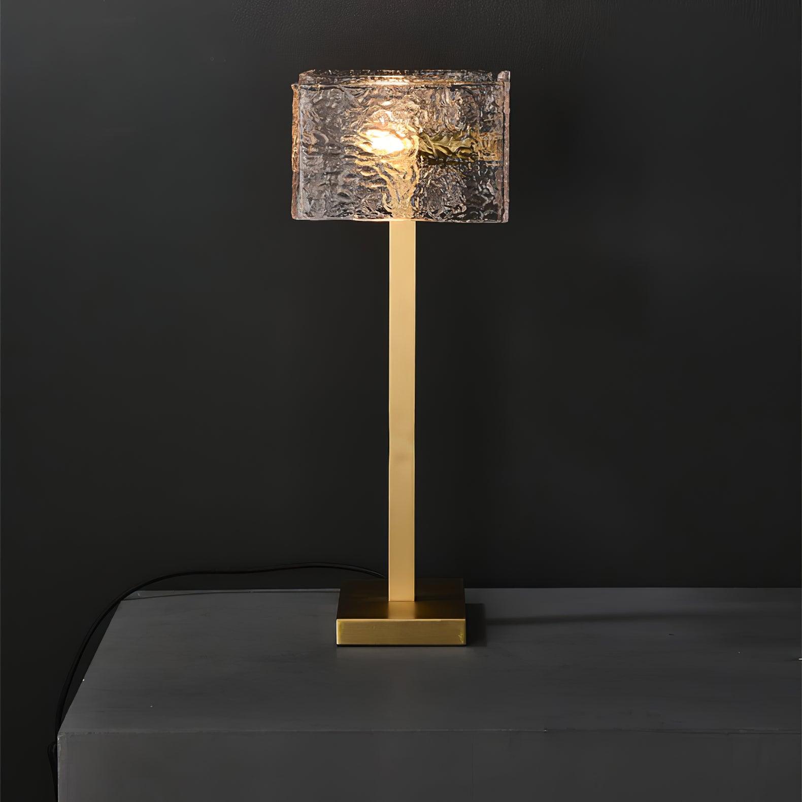 Blyn Brass Glass Artistic Table Lamp-Neutral Decor
