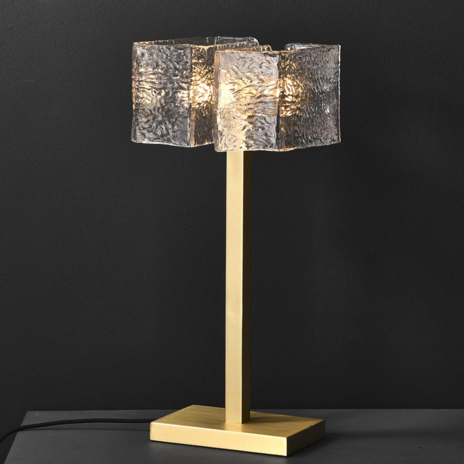 Blyn Brass Glass Artistic Table Lamp-Neutral Decor