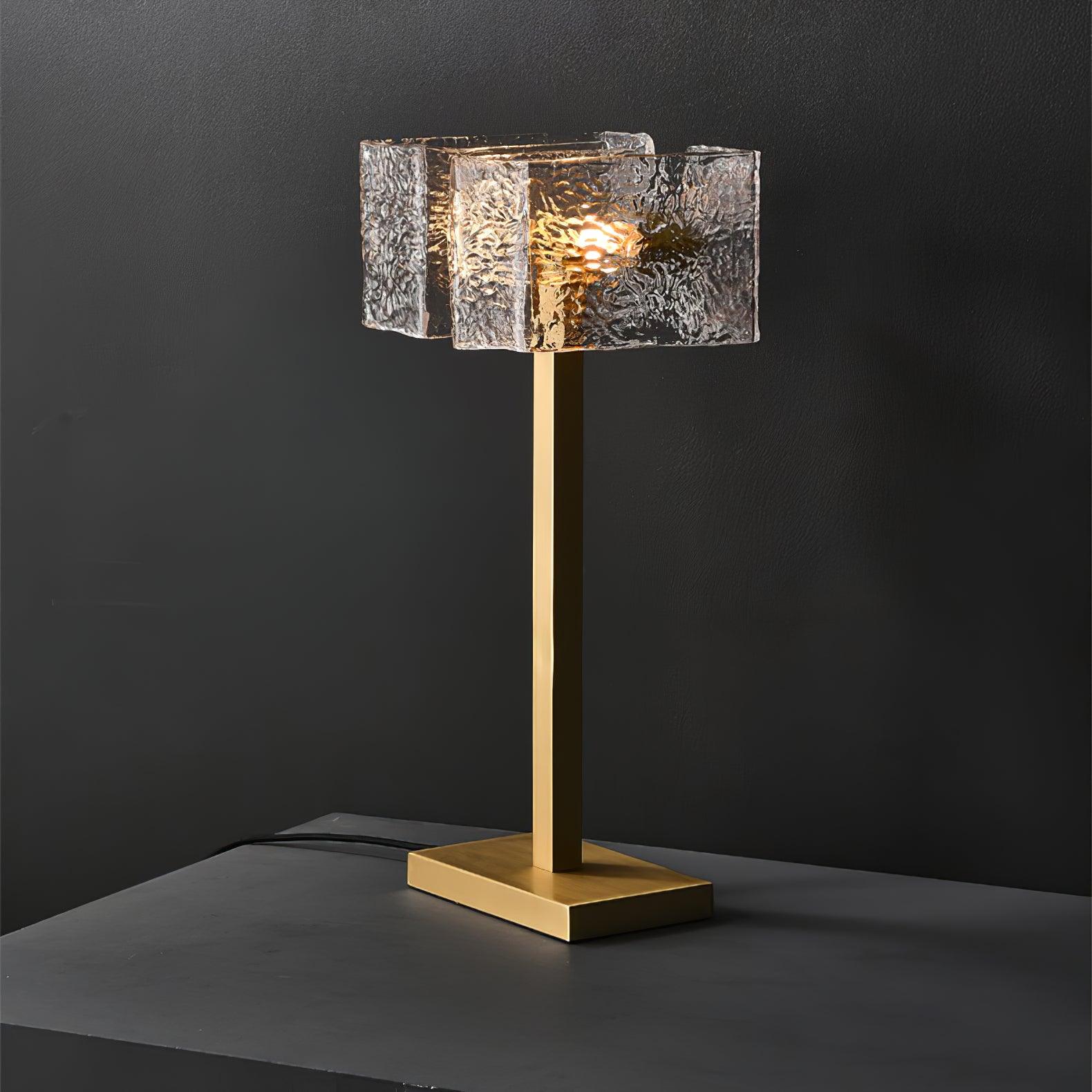 Blyn Brass Glass Artistic Table Lamp-Neutral Decor