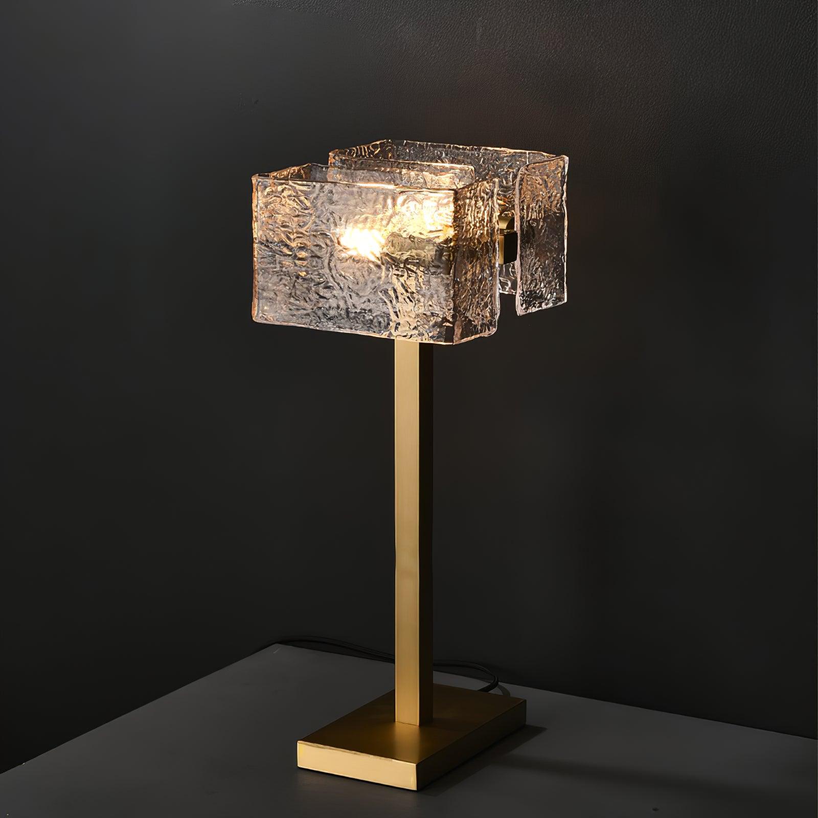 Blyn Brass Glass Artistic Table Lamp-Neutral Decor