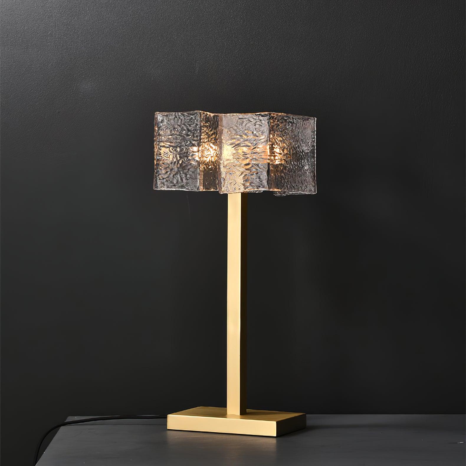 Blyn Brass Glass Artistic Table Lamp-Neutral Decor
