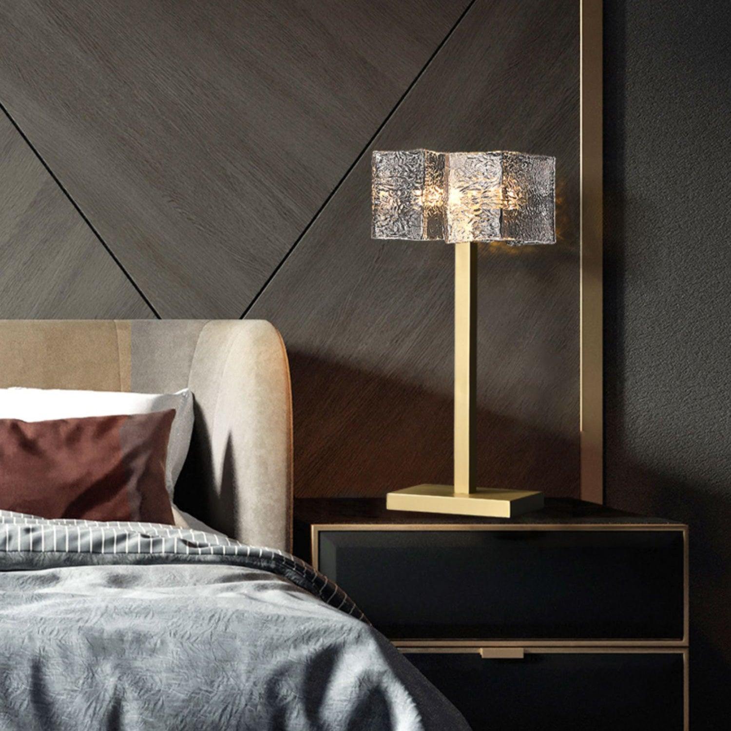 Blyn Brass Glass Artistic Table Lamp-Neutral Decor