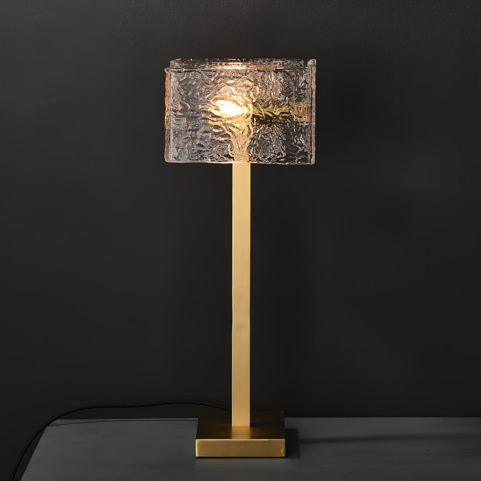 Blyn Brass Glass Artistic Table Lamp-Neutral Decor