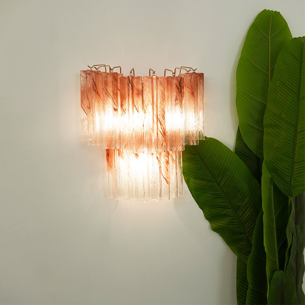 Aurora Wall Light Rose Glass Blades Romantic Watercolor-Neutral Decor