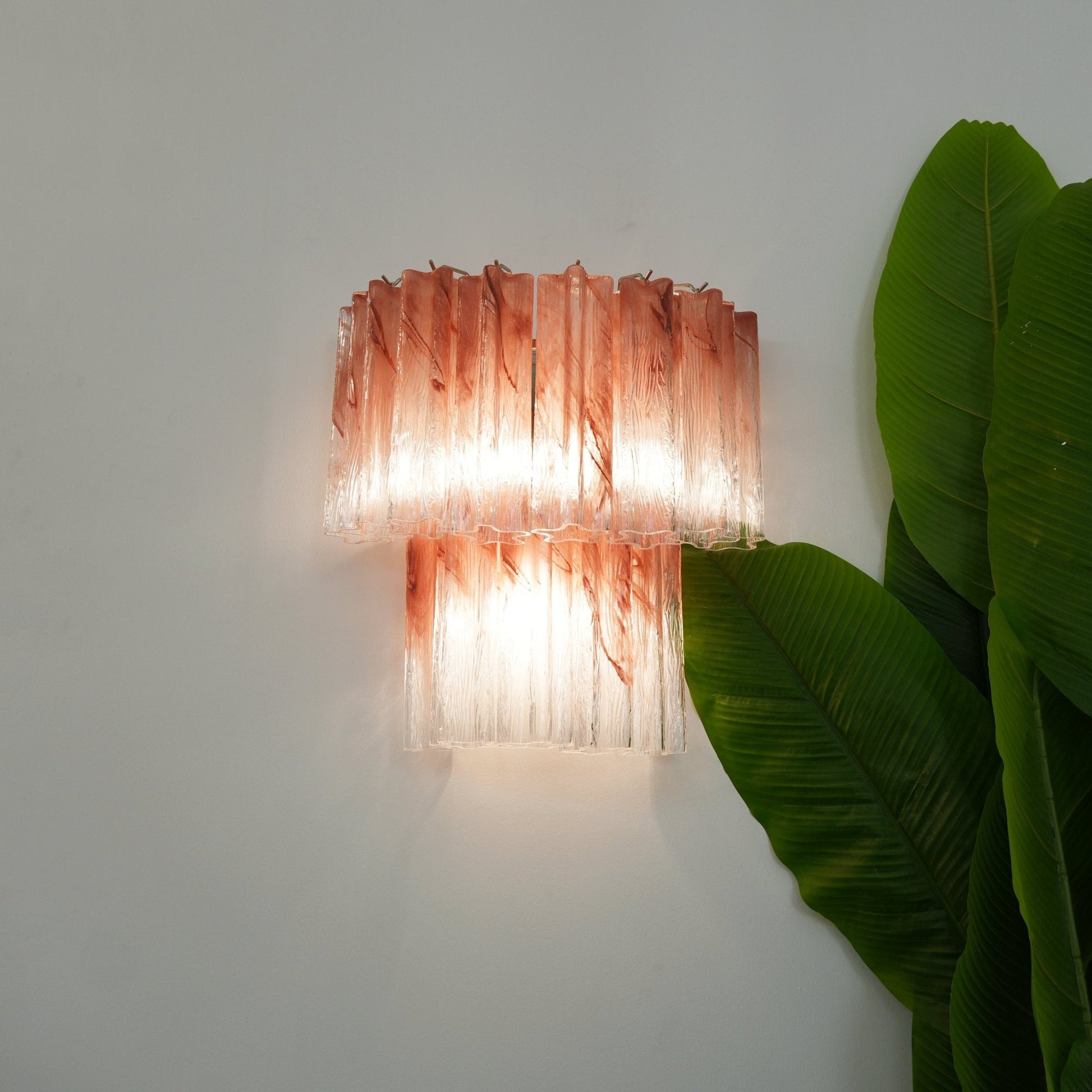 Aurora Wall Light Rose Glass Blades Romantic Watercolor-Neutral Decor