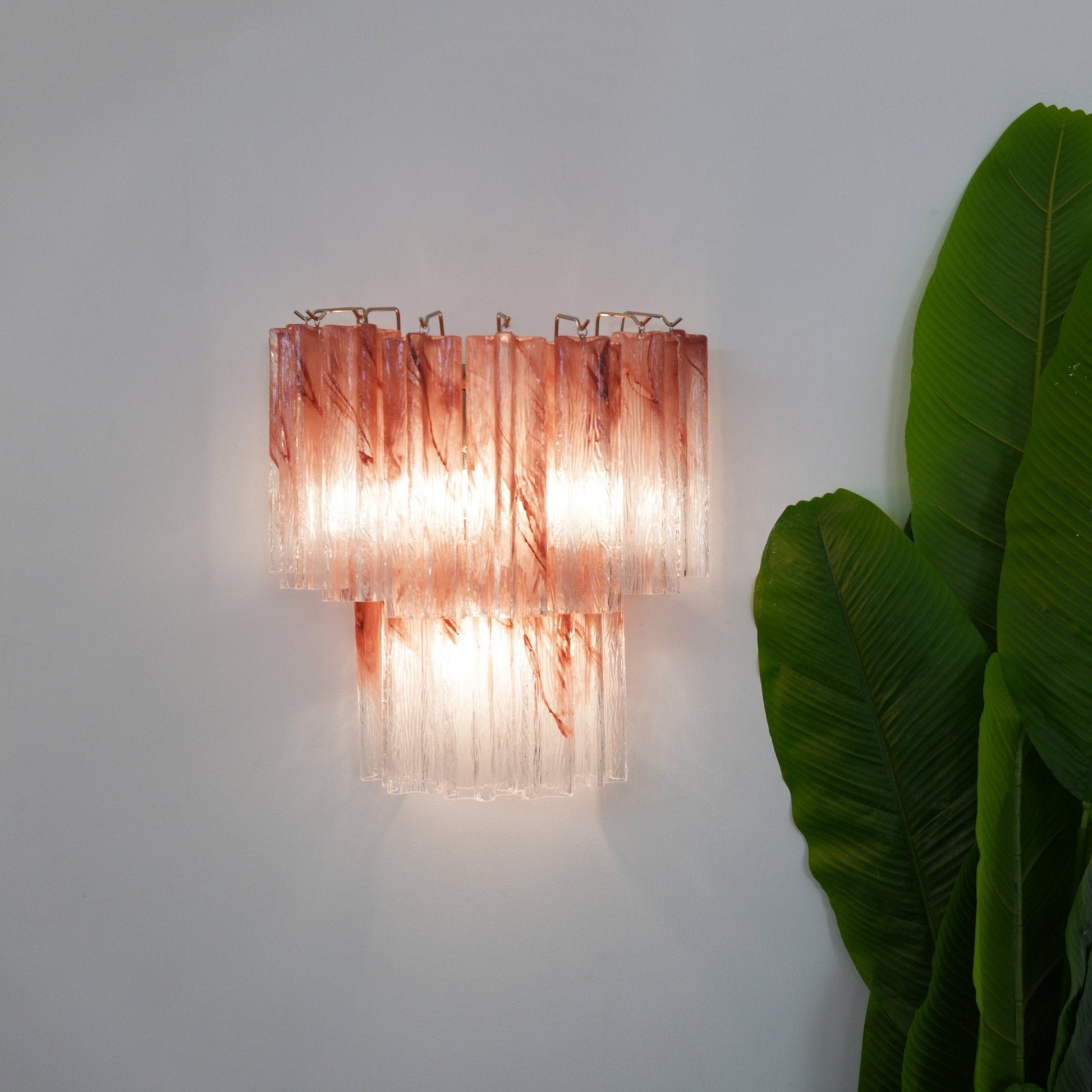 Aurora Wall Light Rose Glass Blades Romantic Watercolor-Neutral Decor