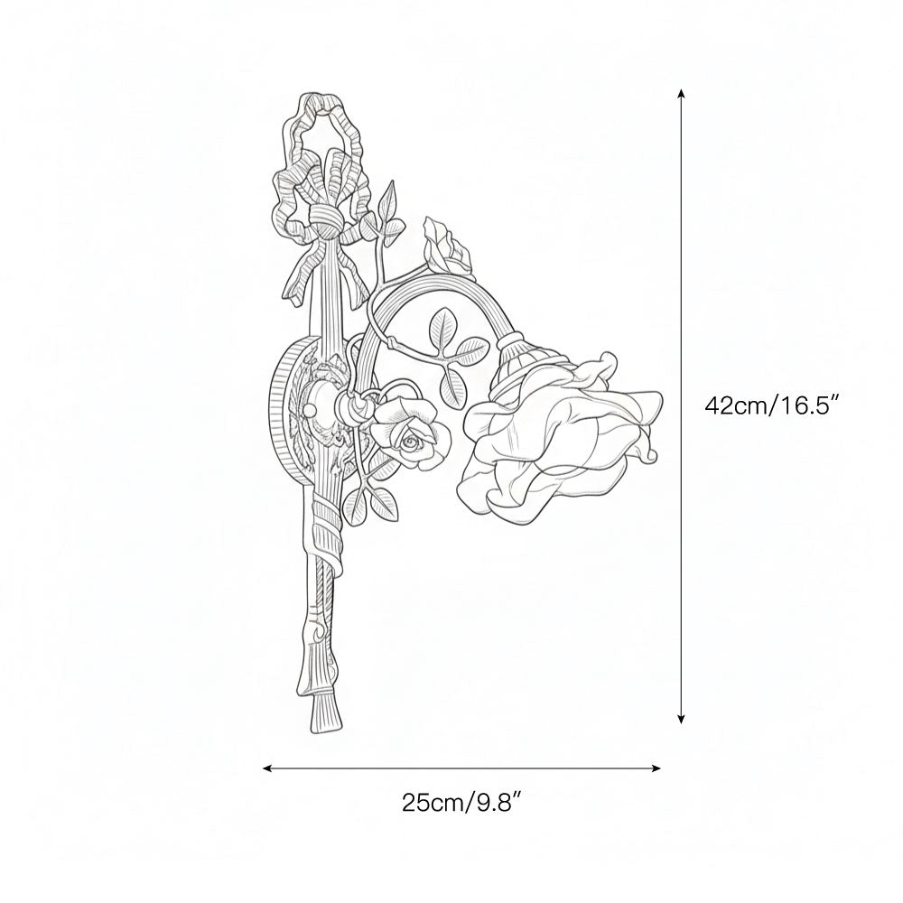 Side profile of the Rosalie wall lamp showing its bronze brass body.
