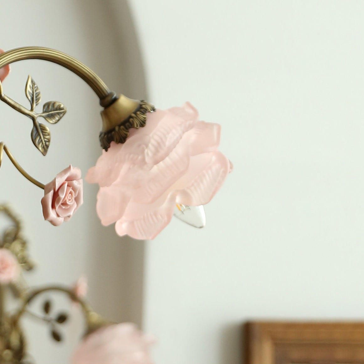 Full view of the larger 6-head Rosalie Chandelier.