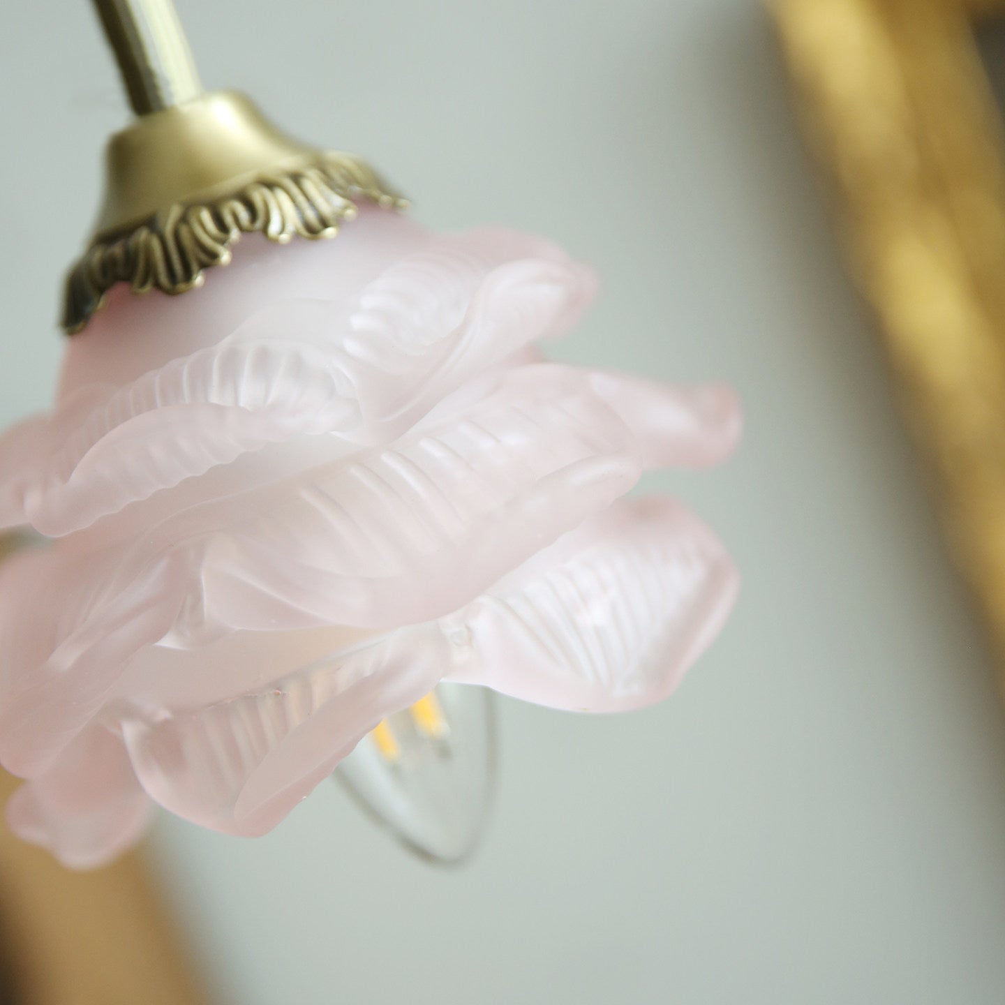 The lamp unlit, showcasing the detailed craftsmanship.