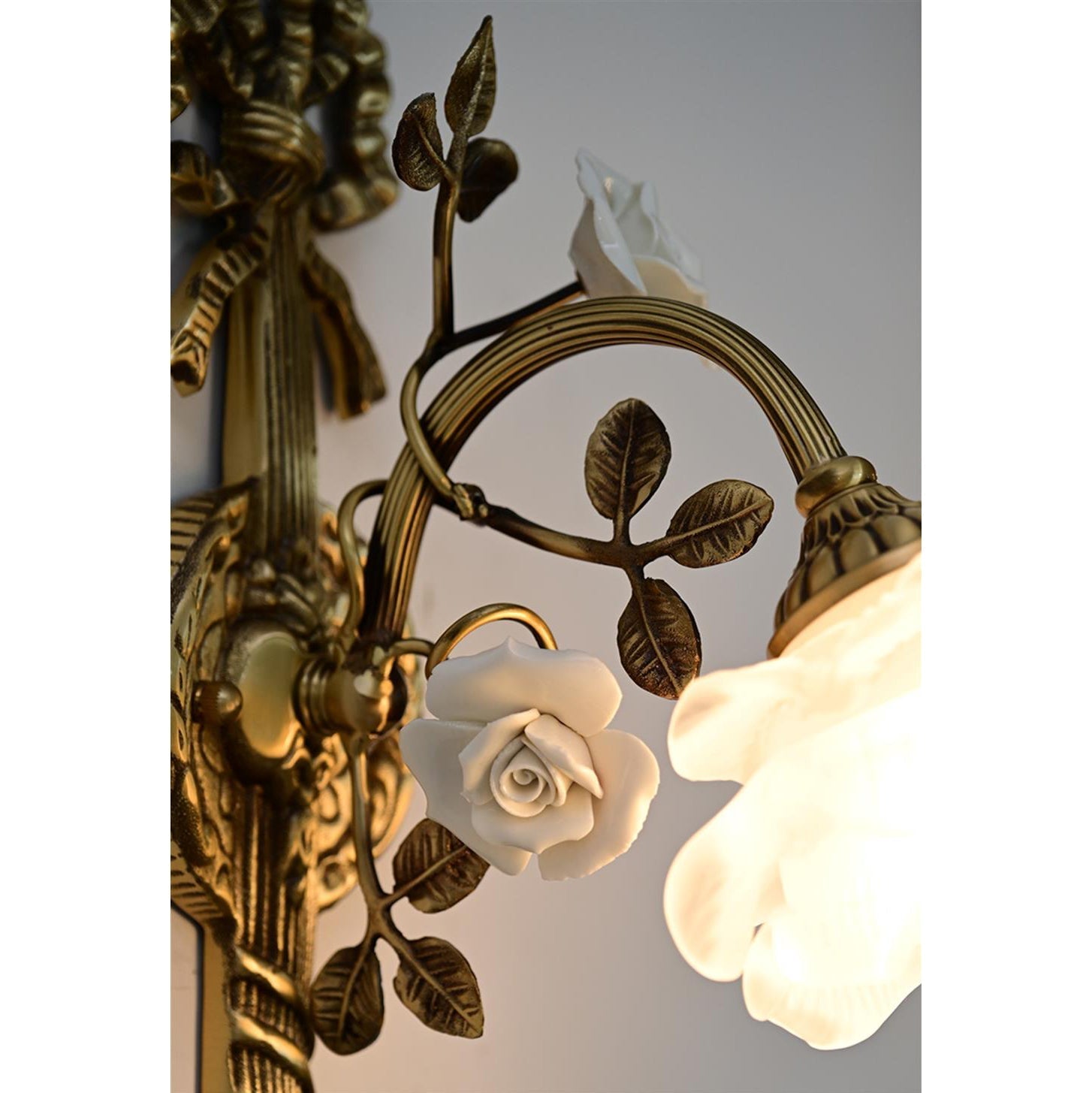 Rosalie Floral Wall Lamp, side view.