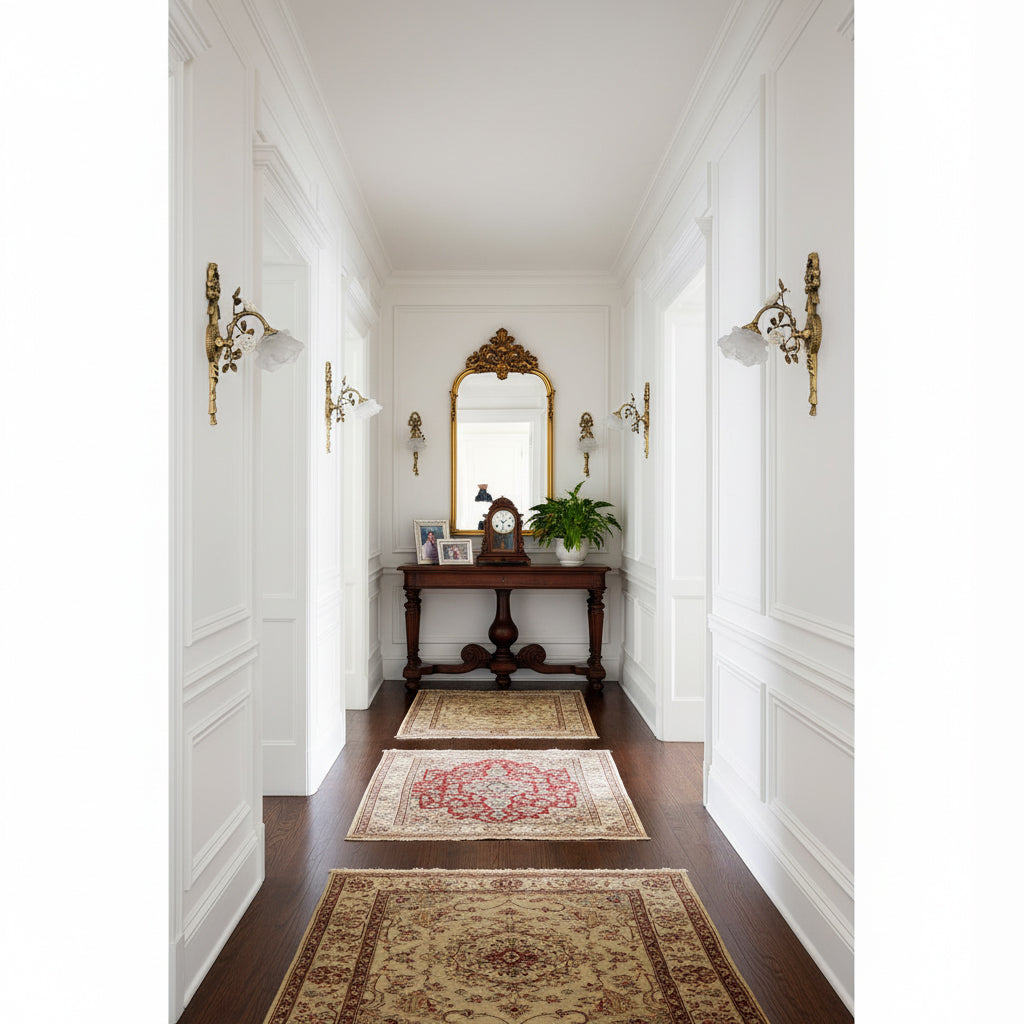 The Rosalie wall lamp shown against a dark-colored wall.