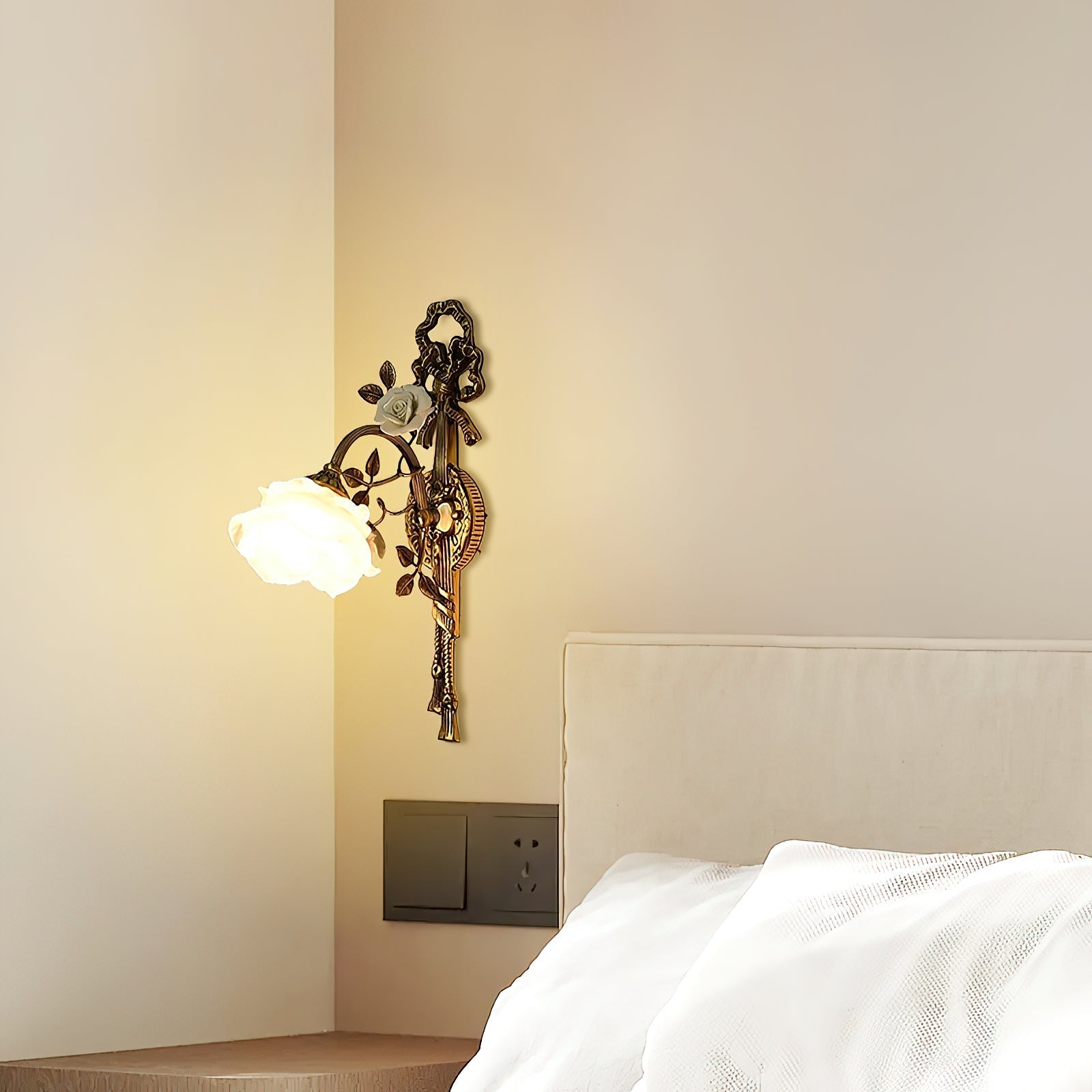 The lamp unlit, showcasing its sculptural form.