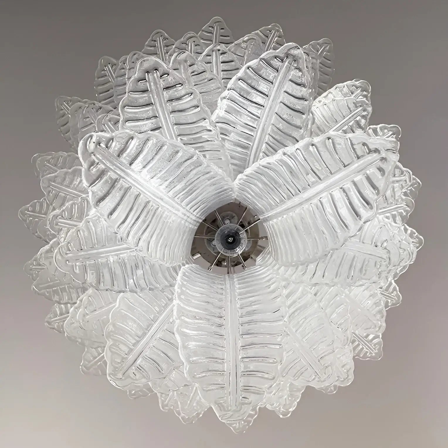 Aurora Chandelier Clear Glass Leaf Cascading Elegant-Neutral Decor