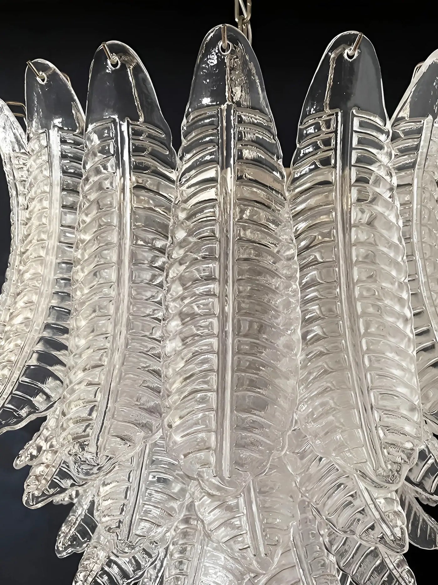 Aurora Chandelier Clear Glass Leaf Cascading Elegant-Neutral Decor