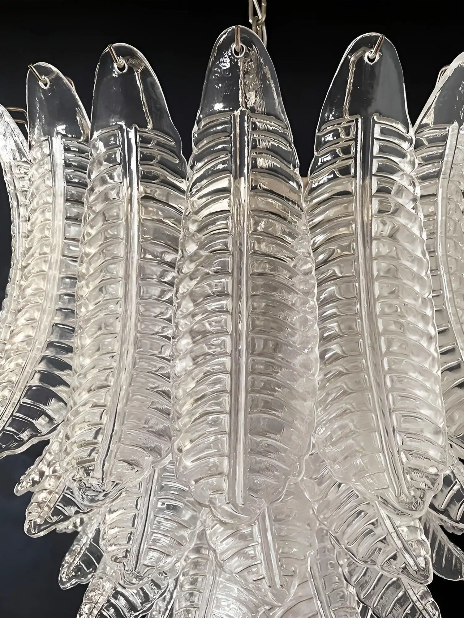 Aurora Chandelier Clear Glass Leaf Cascading Elegant-Neutral Decor