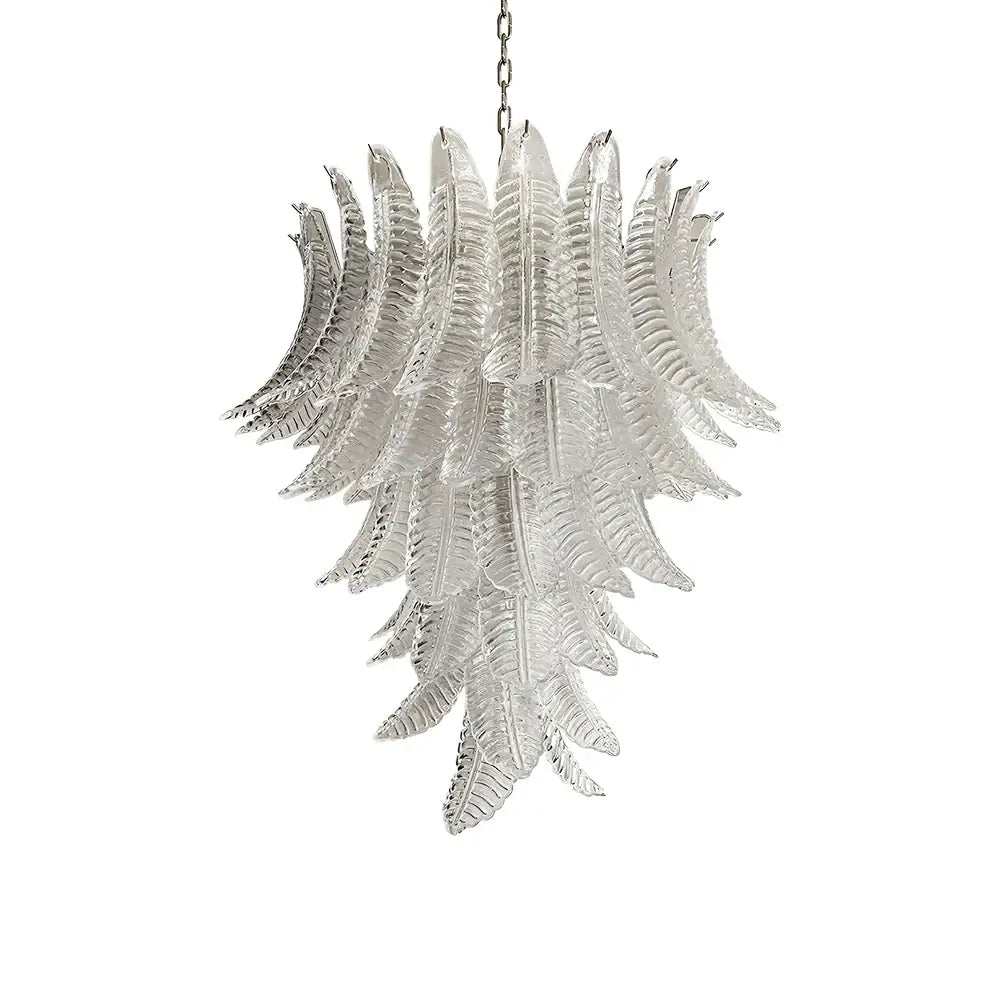 Aurora Chandelier Clear Glass Leaf Cascading Elegant-Neutral Decor