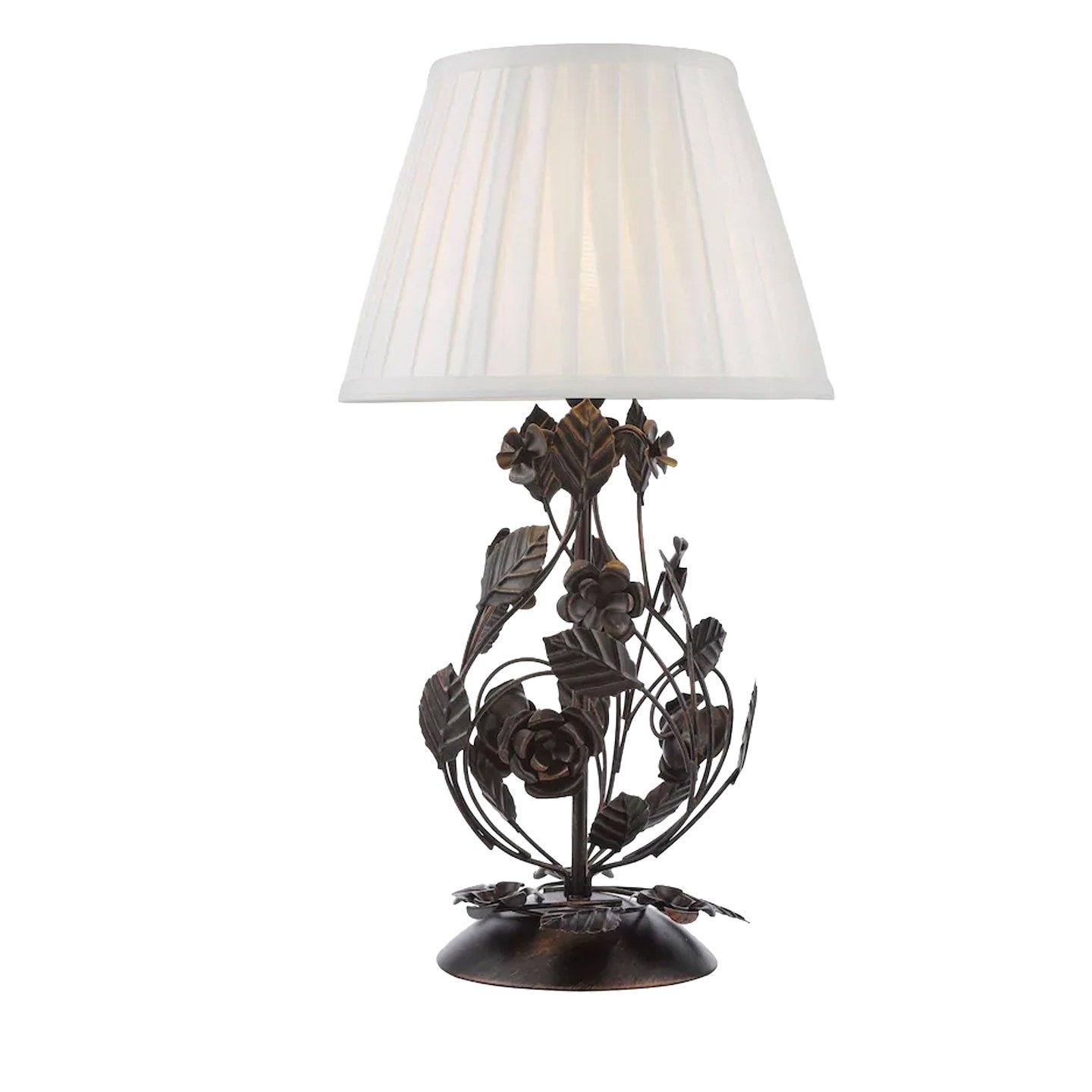 Rosaspina Wrought Iron Rose Table Lamp-Neutral Decor