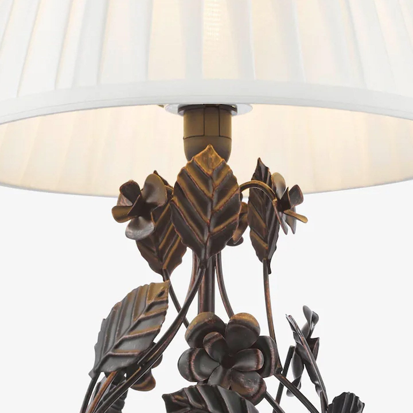 Rosaspina Wrought Iron Rose Table Lamp-Neutral Decor