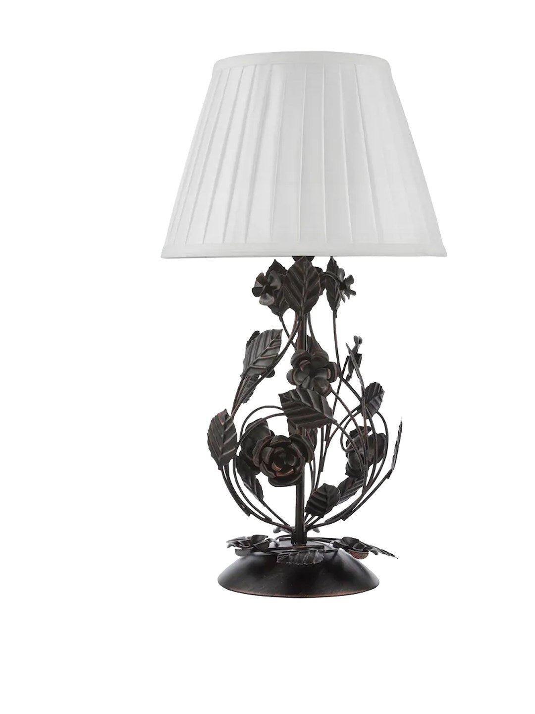 Rosaspina Wrought Iron Rose Table Lamp-Neutral Decor