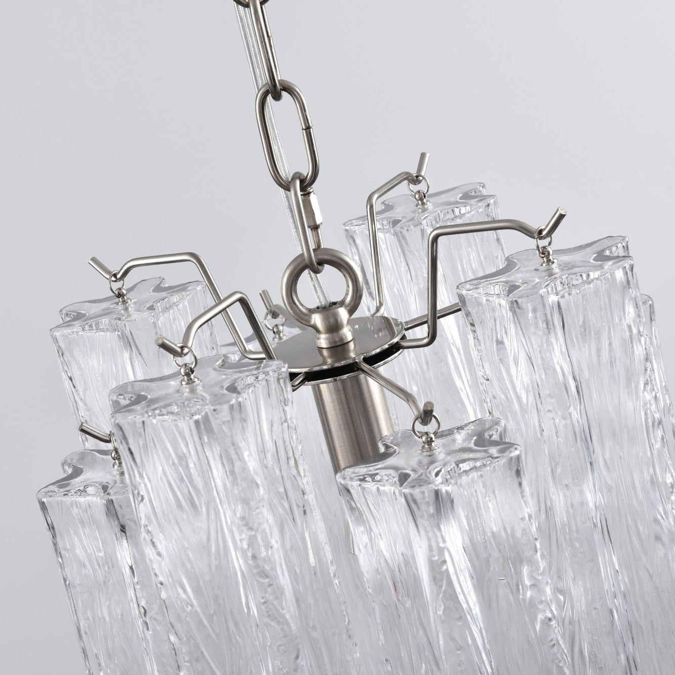 Aurora Chandelier Pink Gradient Murano Glass-Neutral Decor