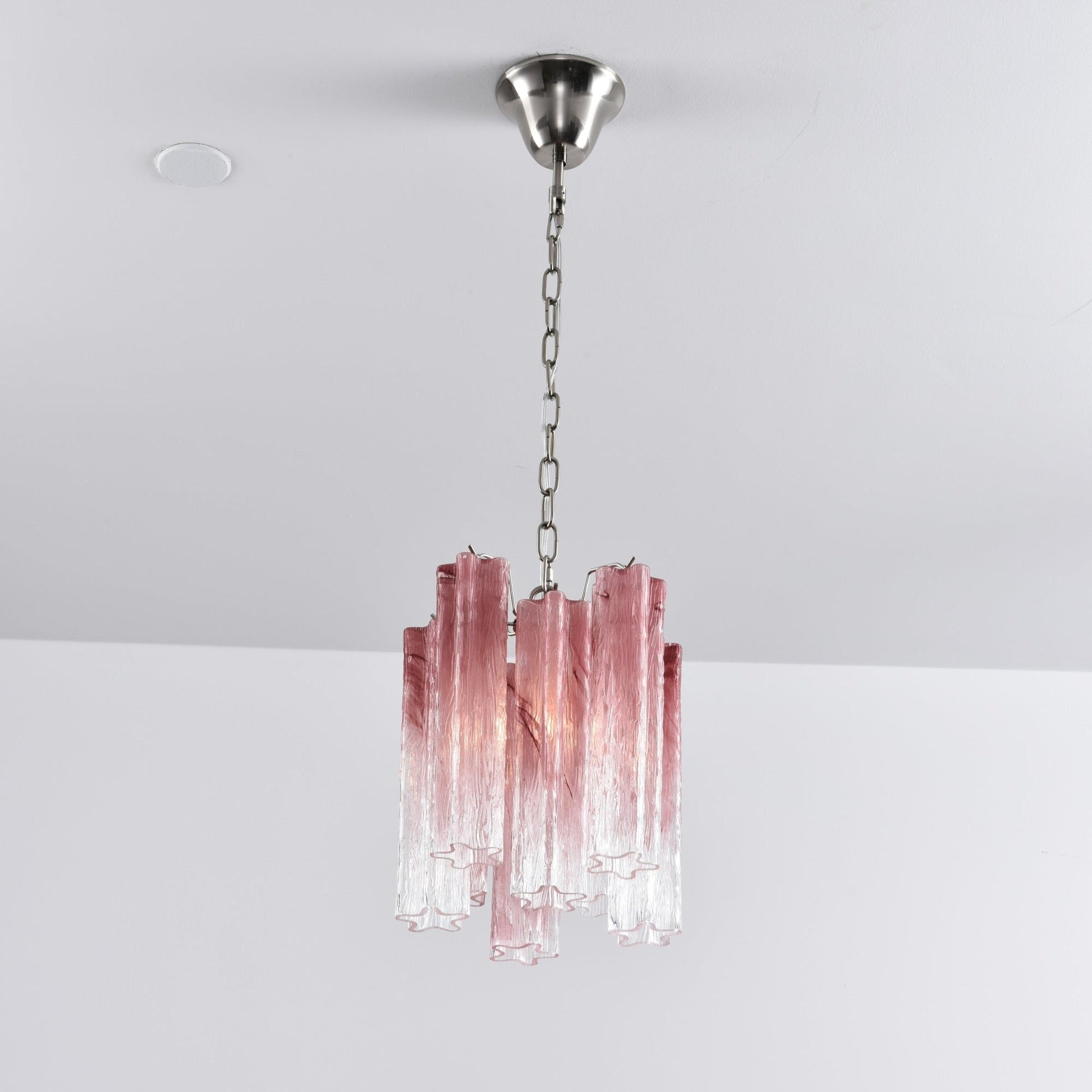 Aurora Chandelier Pink Gradient Murano Glass-Neutral Decor