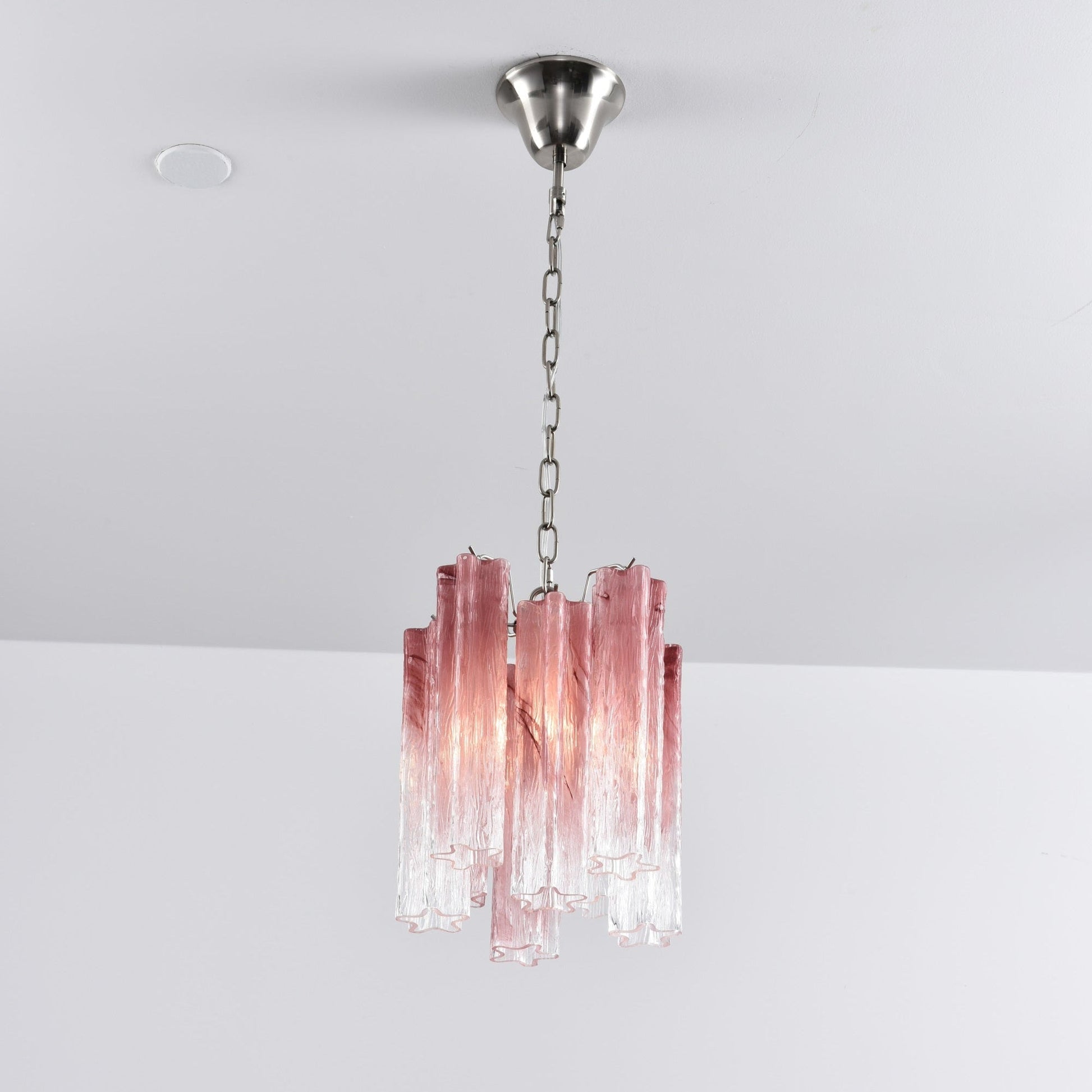 Aurora Chandelier Pink Gradient Murano Glass-Neutral Decor