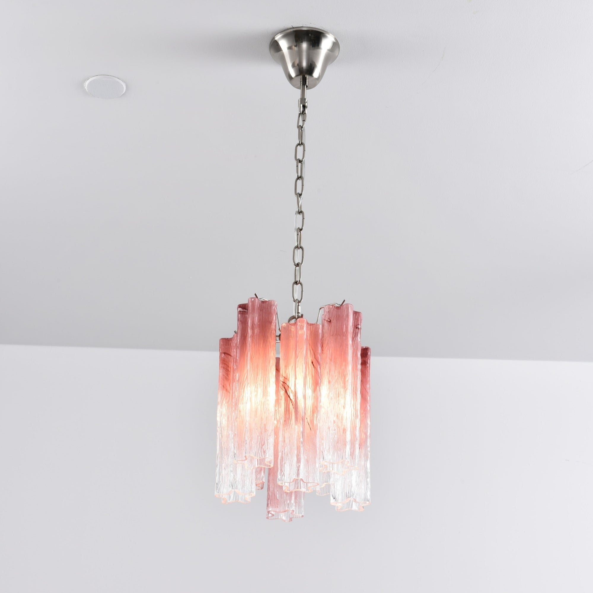 Aurora Chandelier Pink Gradient Murano Glass-Neutral Decor