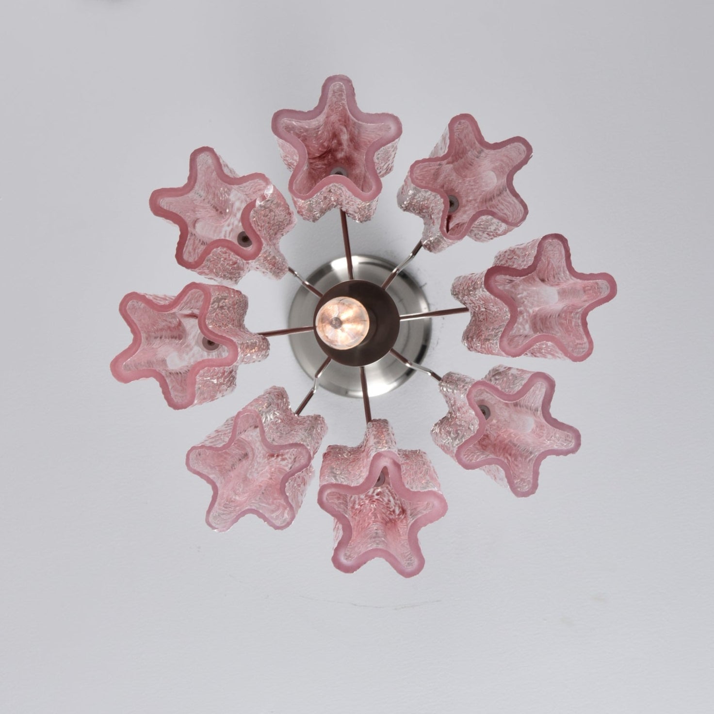 Aurora Chandelier Pink Gradient Murano Glass-Neutral Decor