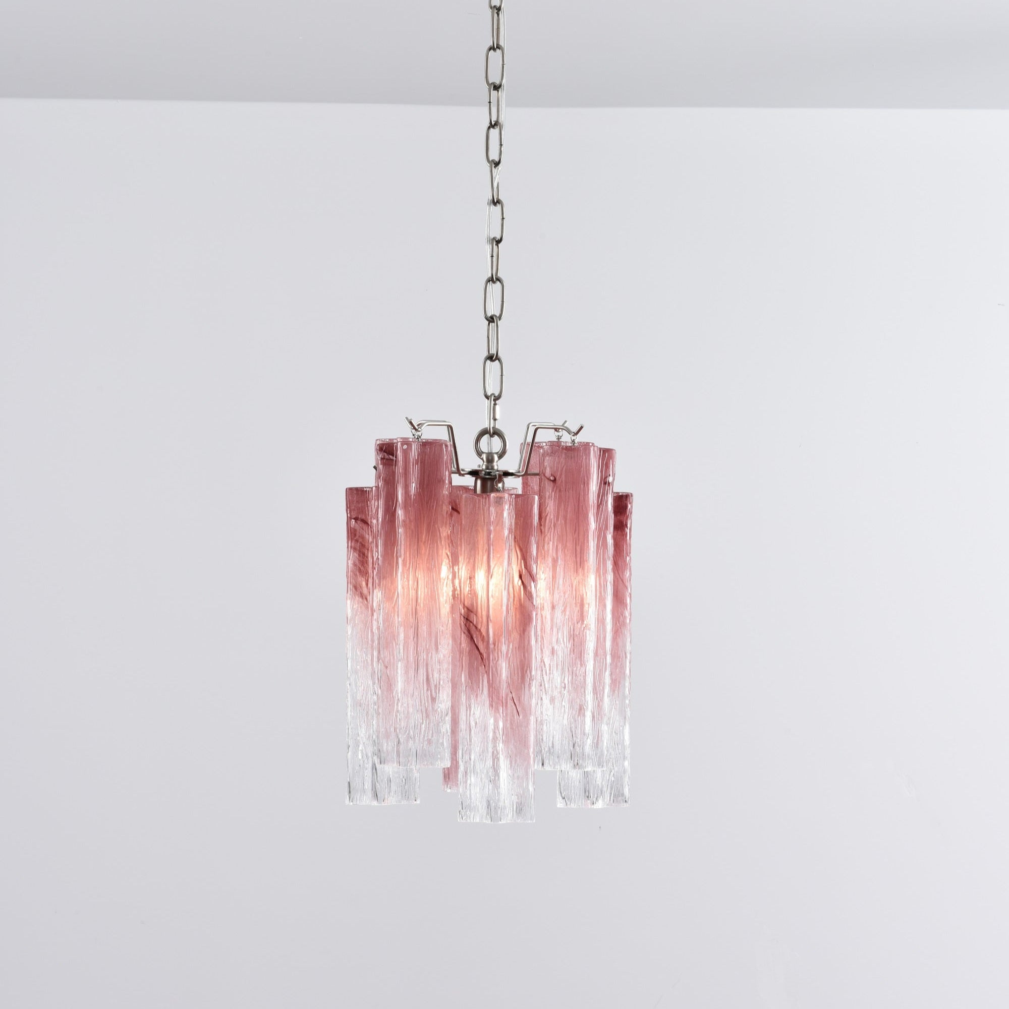 Aurora Chandelier Pink Gradient Murano Glass-Neutral Decor