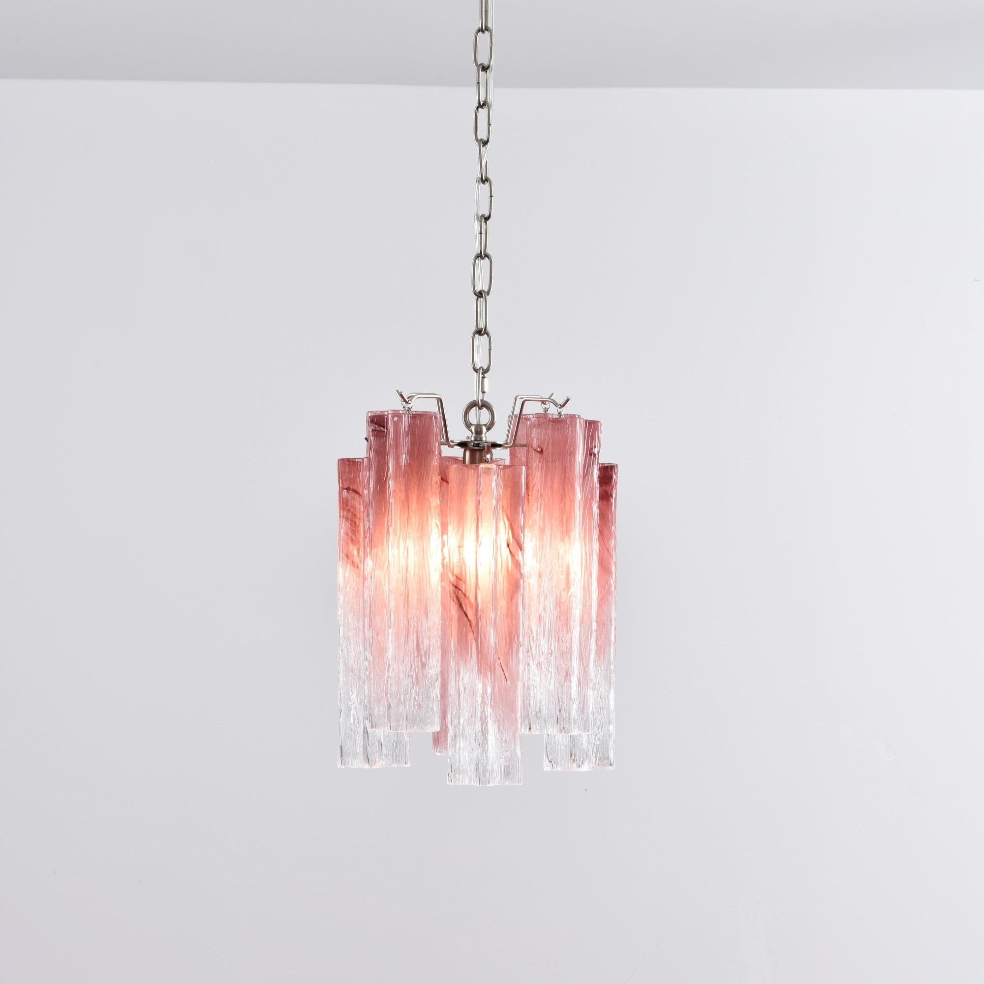 Aurora Chandelier Pink Gradient Murano Glass-Neutral Decor