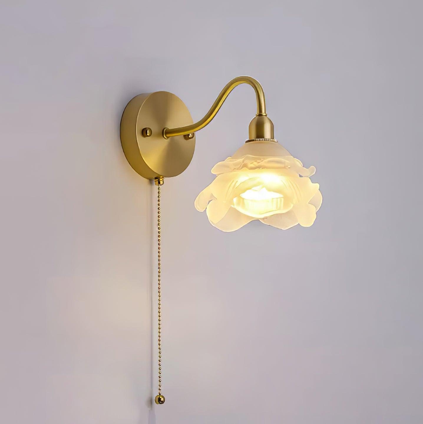 Aneris Nordic Art Rose Brass Glass Wall Light-Neutral Decor