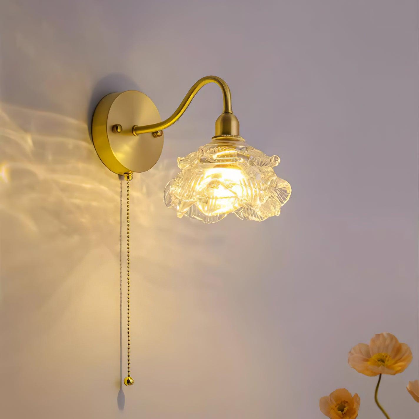 Aneris Nordic Art Rose Brass Glass Wall Light-Neutral Decor