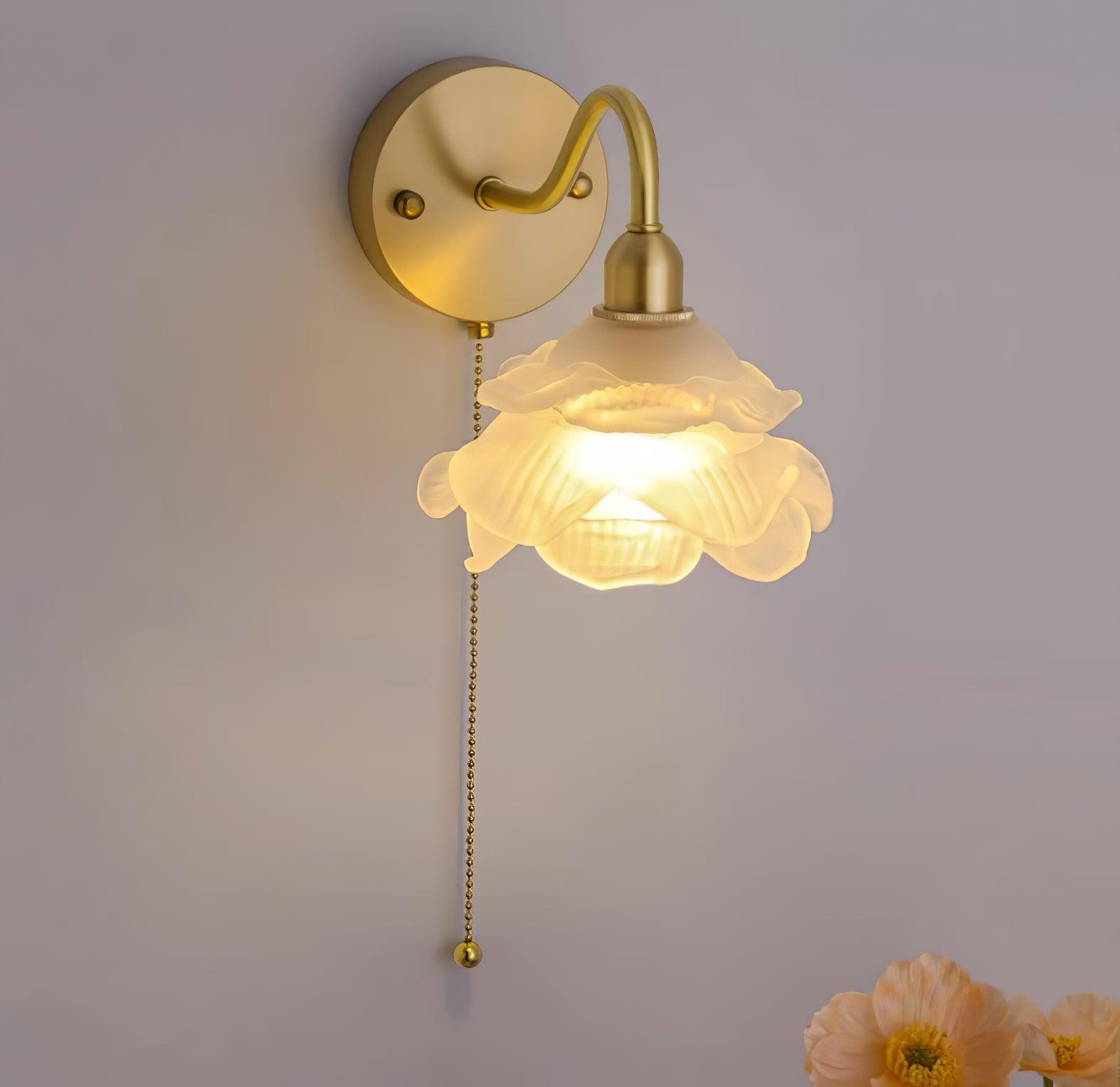 Aneris Nordic Art Rose Brass Glass Wall Light-Neutral Decor