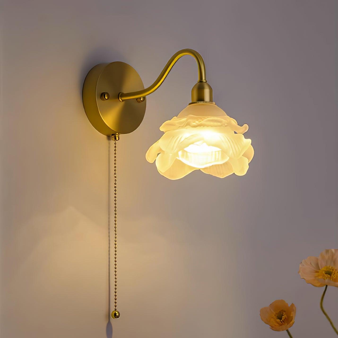 Aneris Nordic Art Rose Brass Glass Wall Light-Neutral Decor