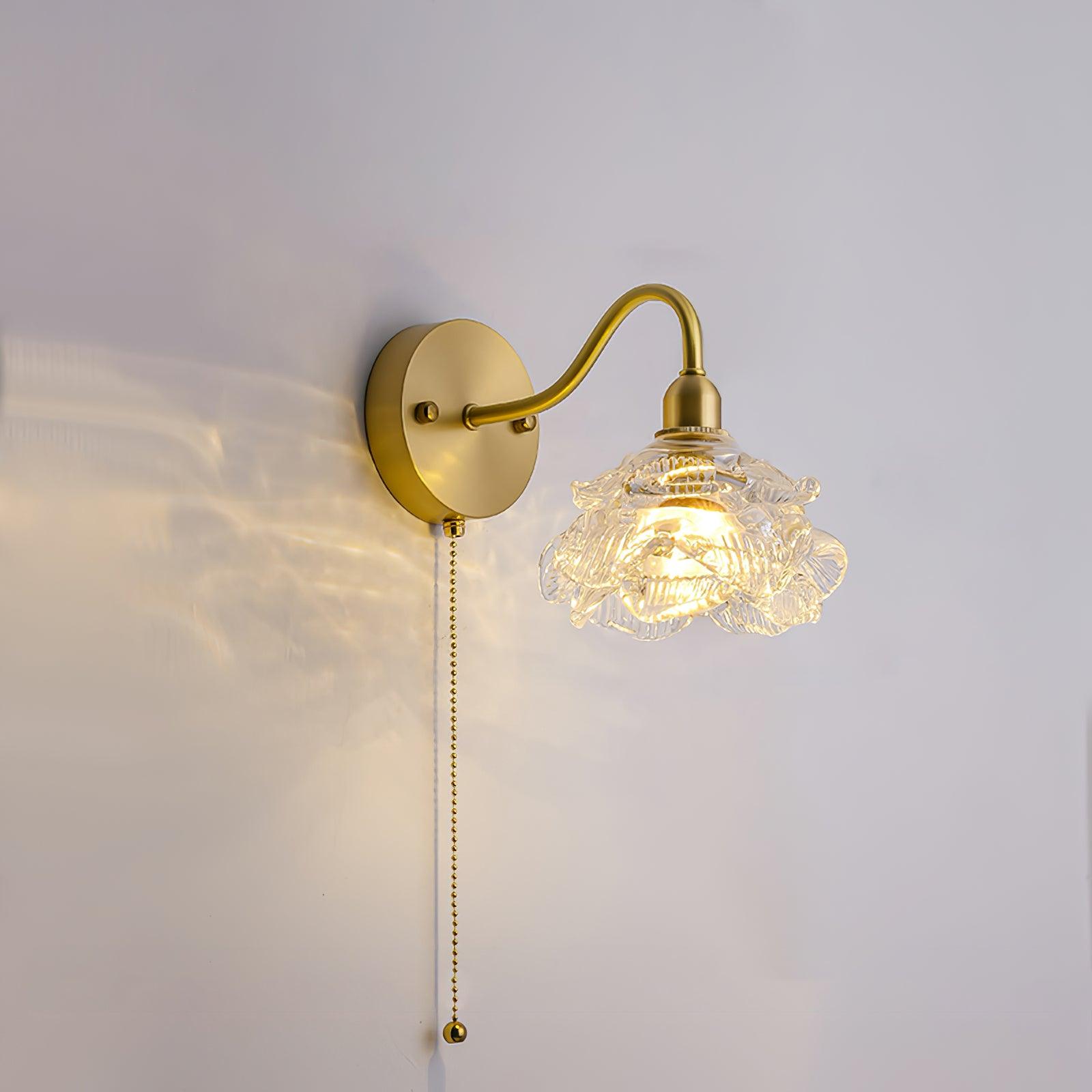 Aneris Nordic Art Rose Brass Glass Wall Light-Neutral Decor