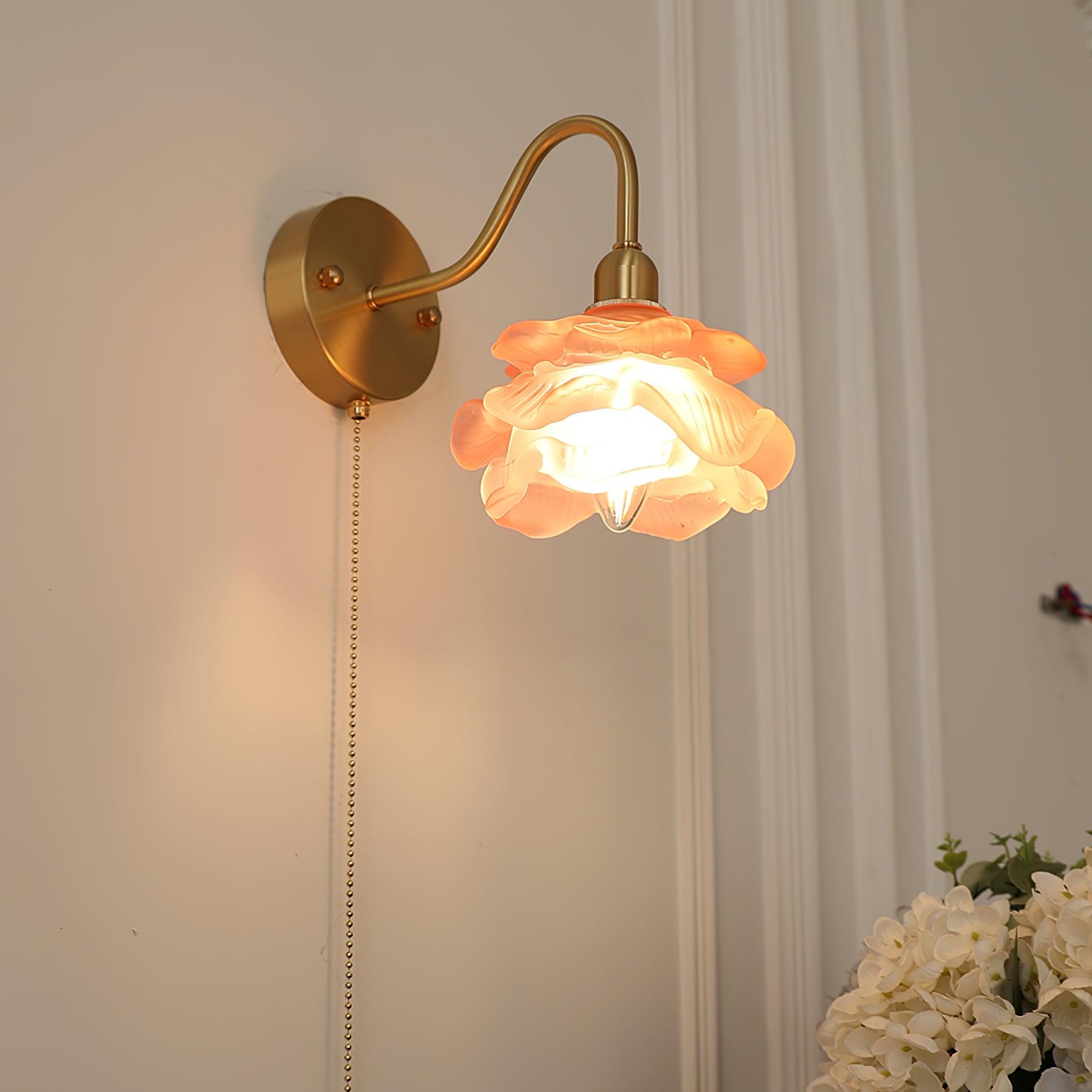 Aneris Nordic Art Rose Brass Glass Wall Light-Neutral Decor