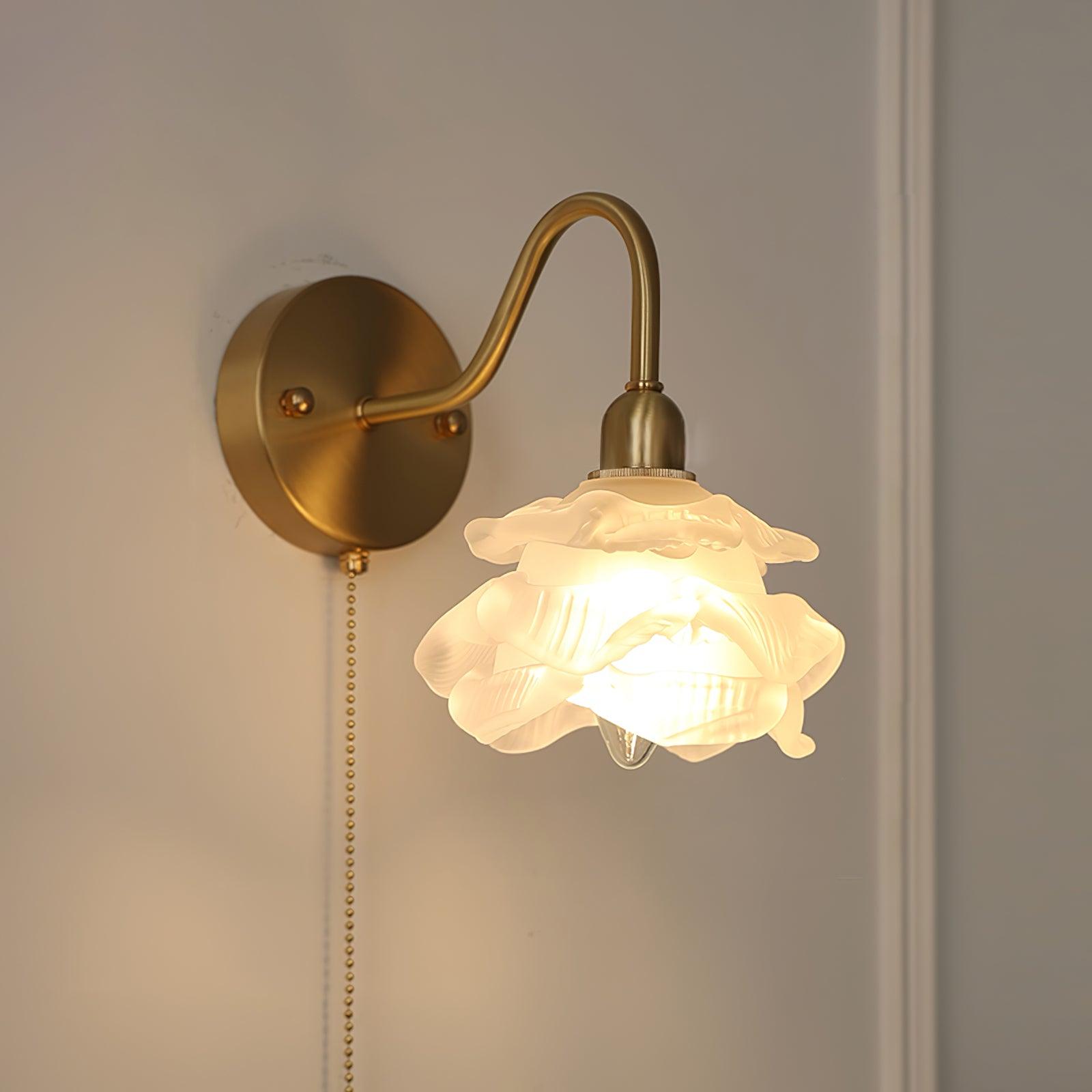 Aneris Nordic Art Rose Brass Glass Wall Light-Neutral Decor