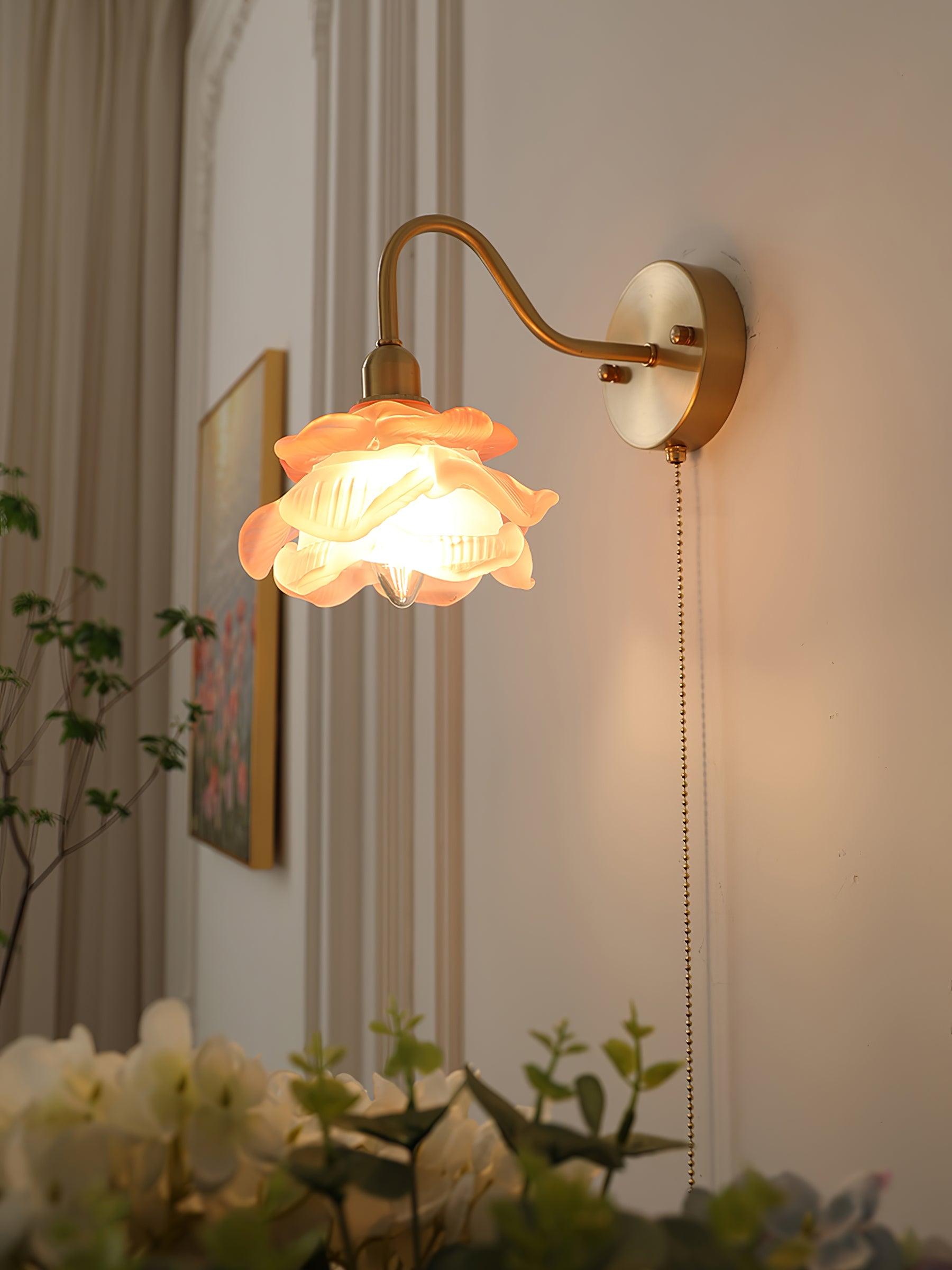 Aneris Nordic Art Rose Brass Glass Wall Light-Neutral Decor