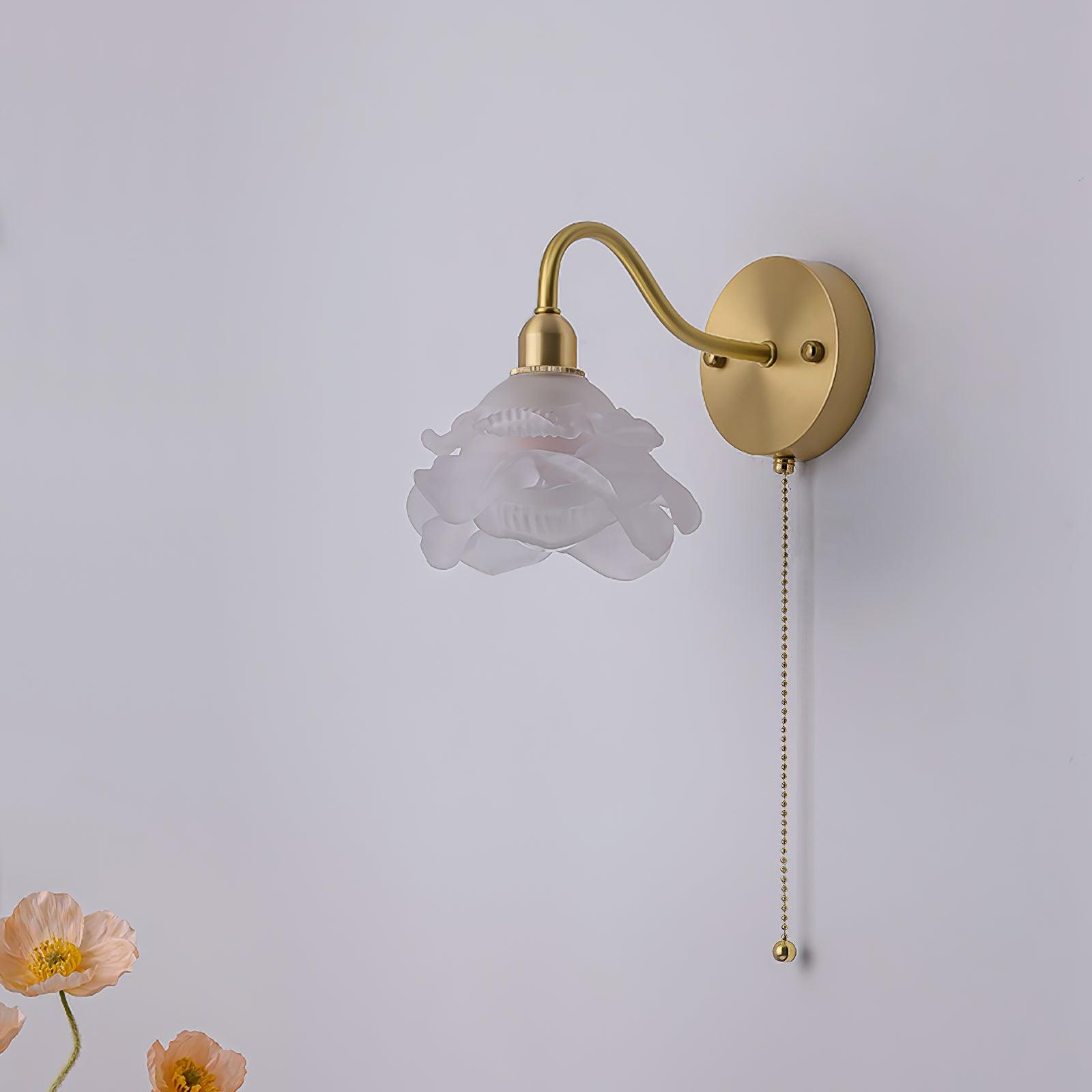 Aneris Nordic Art Rose Brass Glass Wall Light-Neutral Decor