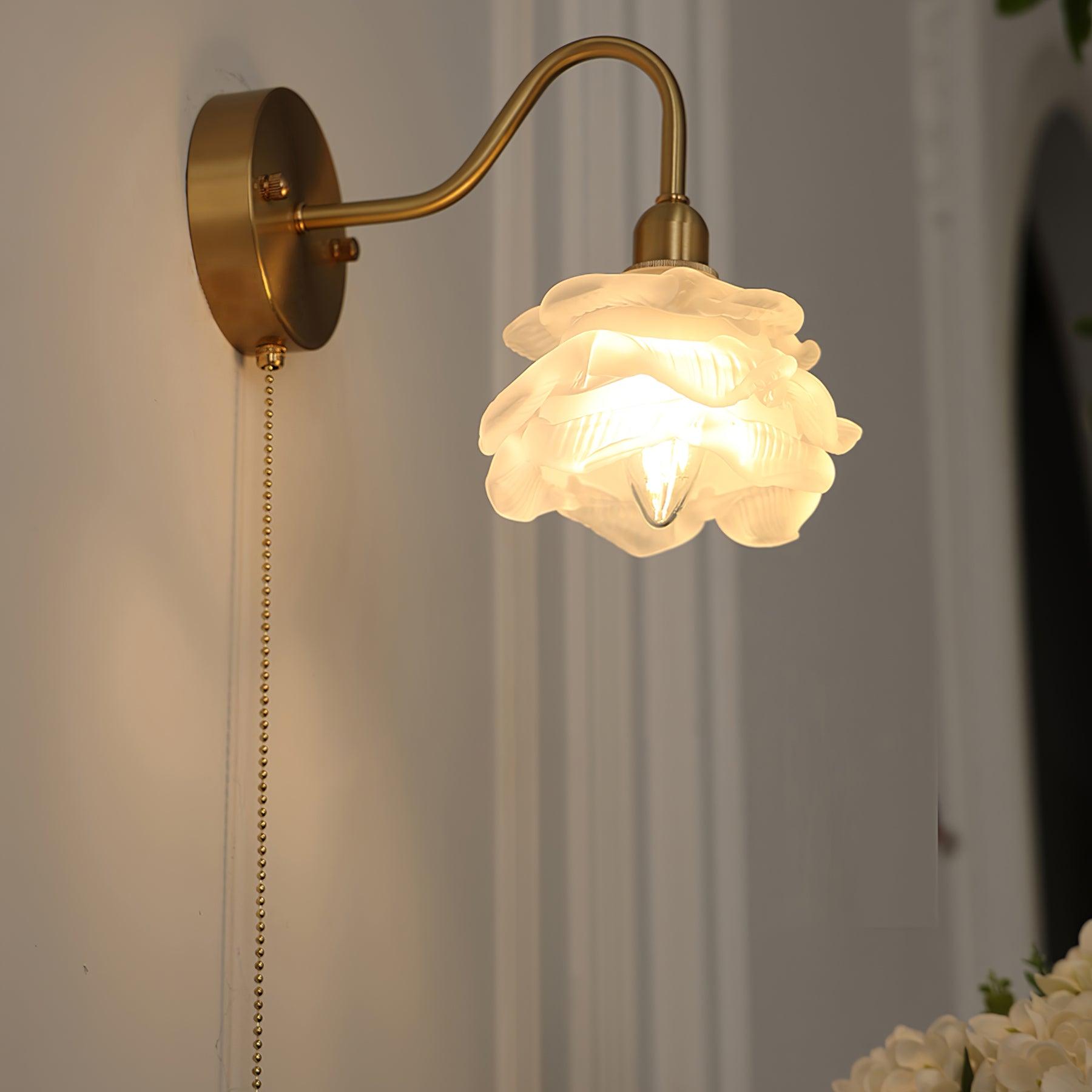 Aneris Nordic Art Rose Brass Glass Wall Light-Neutral Decor