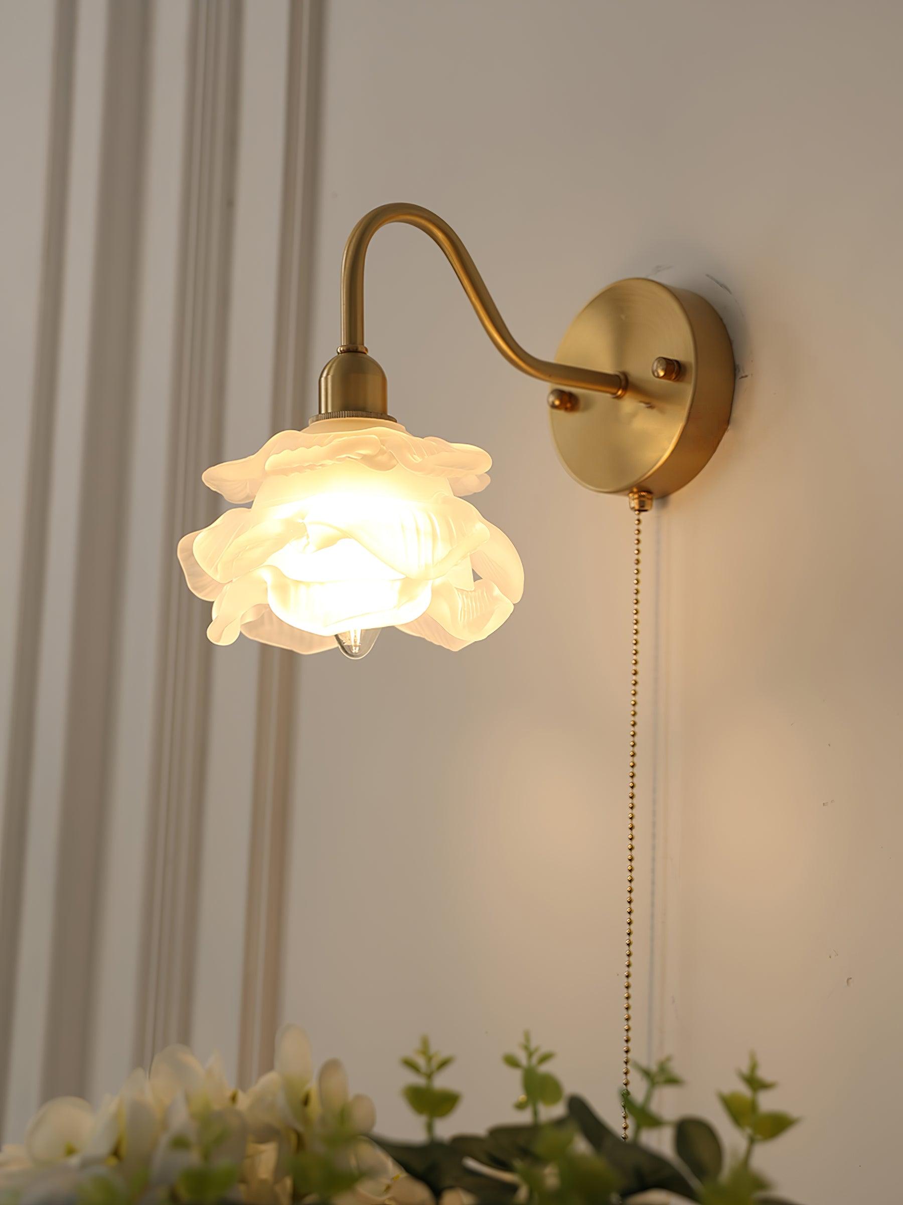 Aneris Nordic Art Rose Brass Glass Wall Light-Neutral Decor