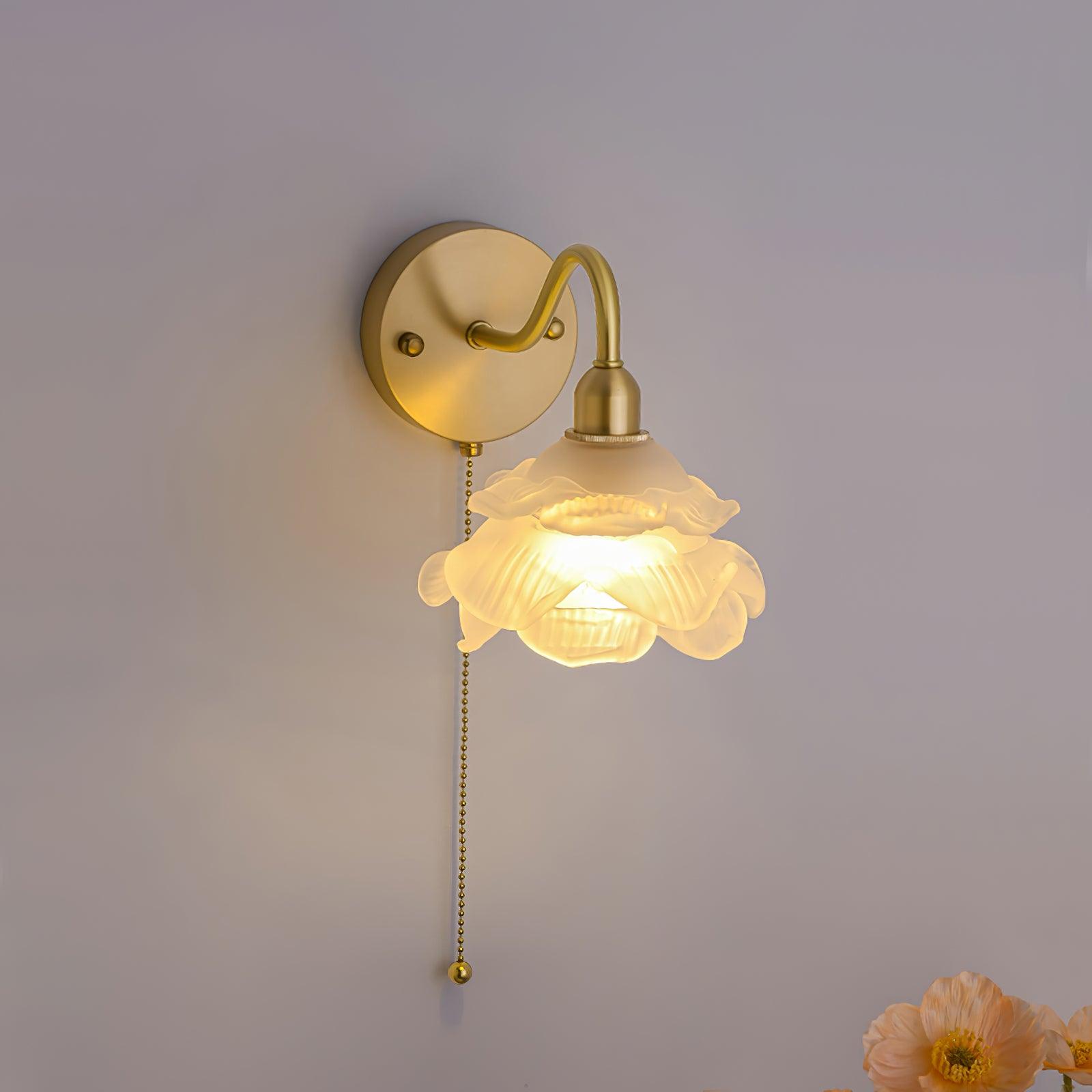Aneris Nordic Art Rose Brass Glass Wall Light-Neutral Decor
