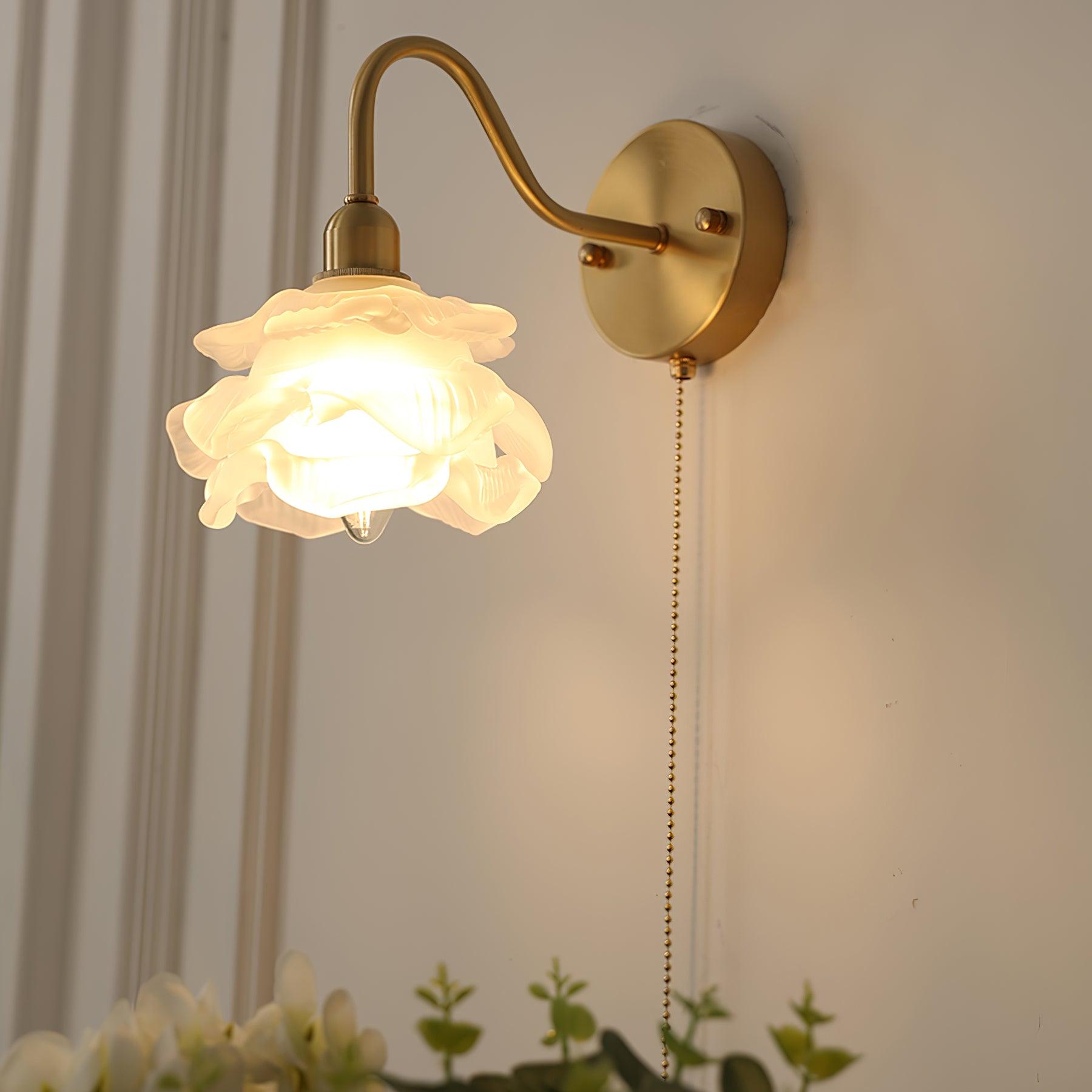 Aneris Nordic Art Rose Brass Glass Wall Light-Neutral Decor
